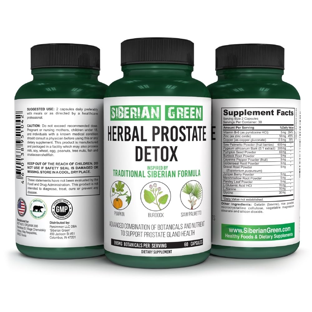 Siberian Green Herbal Prostate Detox 60 Capsules