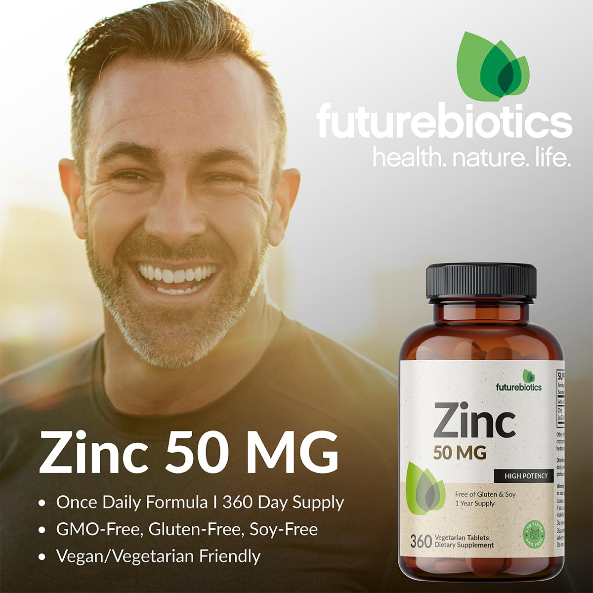 Futurebiotics Zinc 50 MG High Potency Tablet, 360 Count