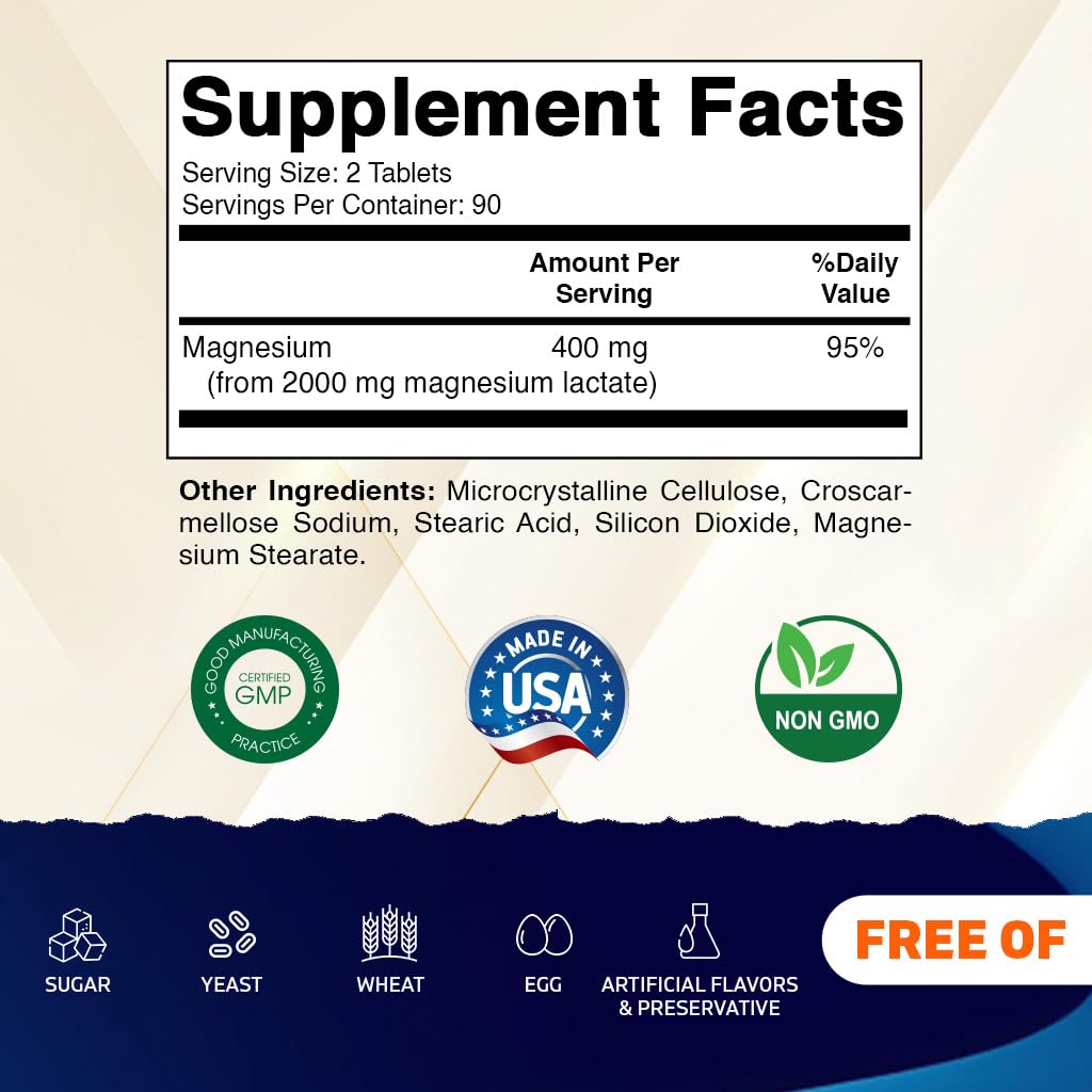 Vitamatic Magnesium Lactate 2000mg Tablet 180 Tablets