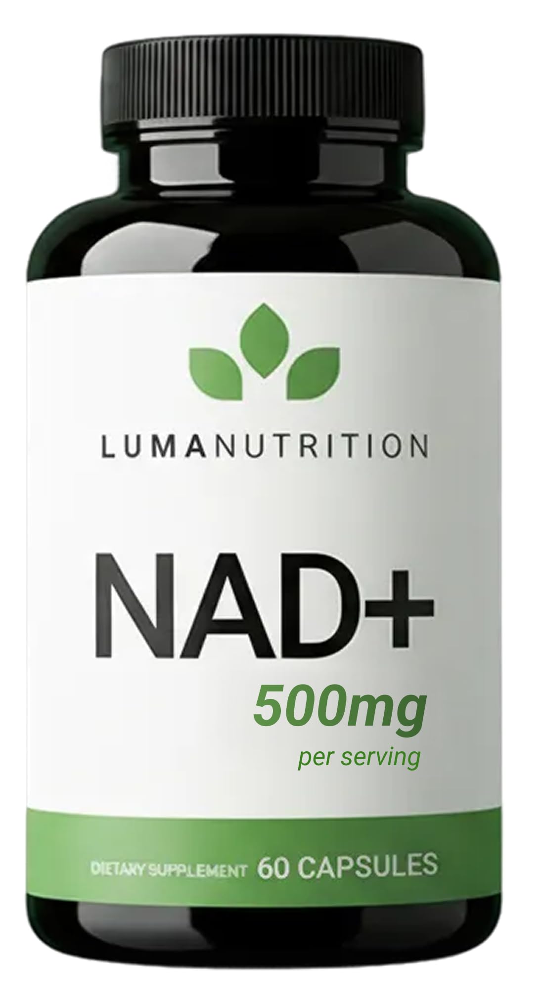 Luma Nutrition NAD+ Supplement 500mg Per Serving (250mg per Capsule) – Aging Plus Energy, Metabolism & Cellular Support – 60 Capsules