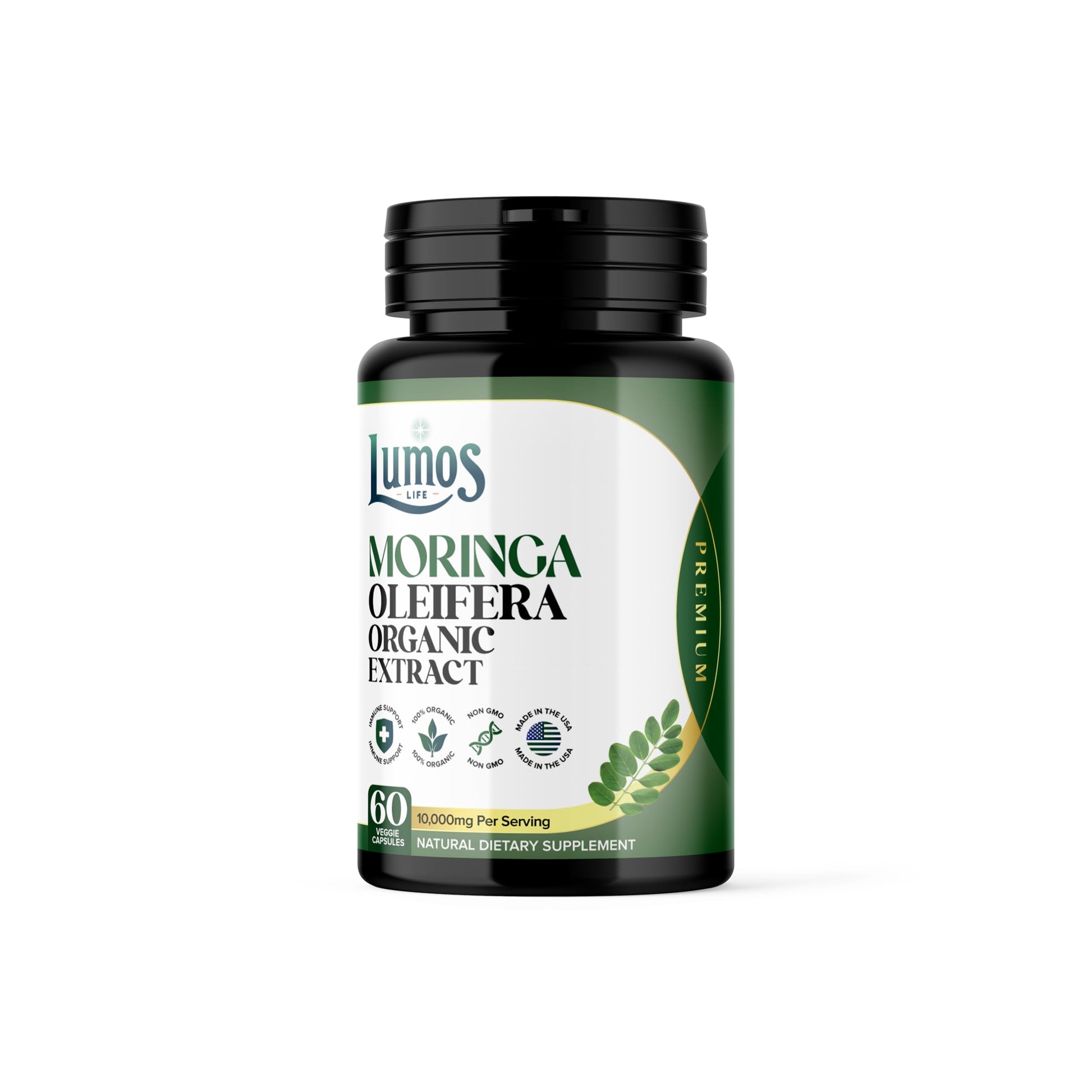 Lumos Life Moringa Oleifera Capsules 60 Count