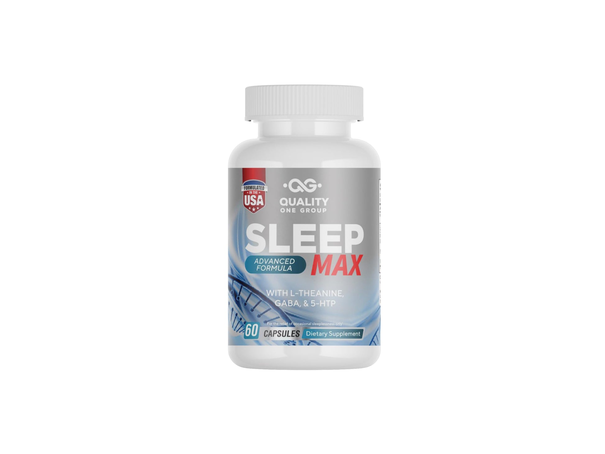 QUALITY ONE Sleep Support Supplement with Magnesium Oxide, Magnesium Citrate, Melatonin, GABA, Mucuna pruriens Seed, L-Theanine and 5-HTP Capsules, 60 Count