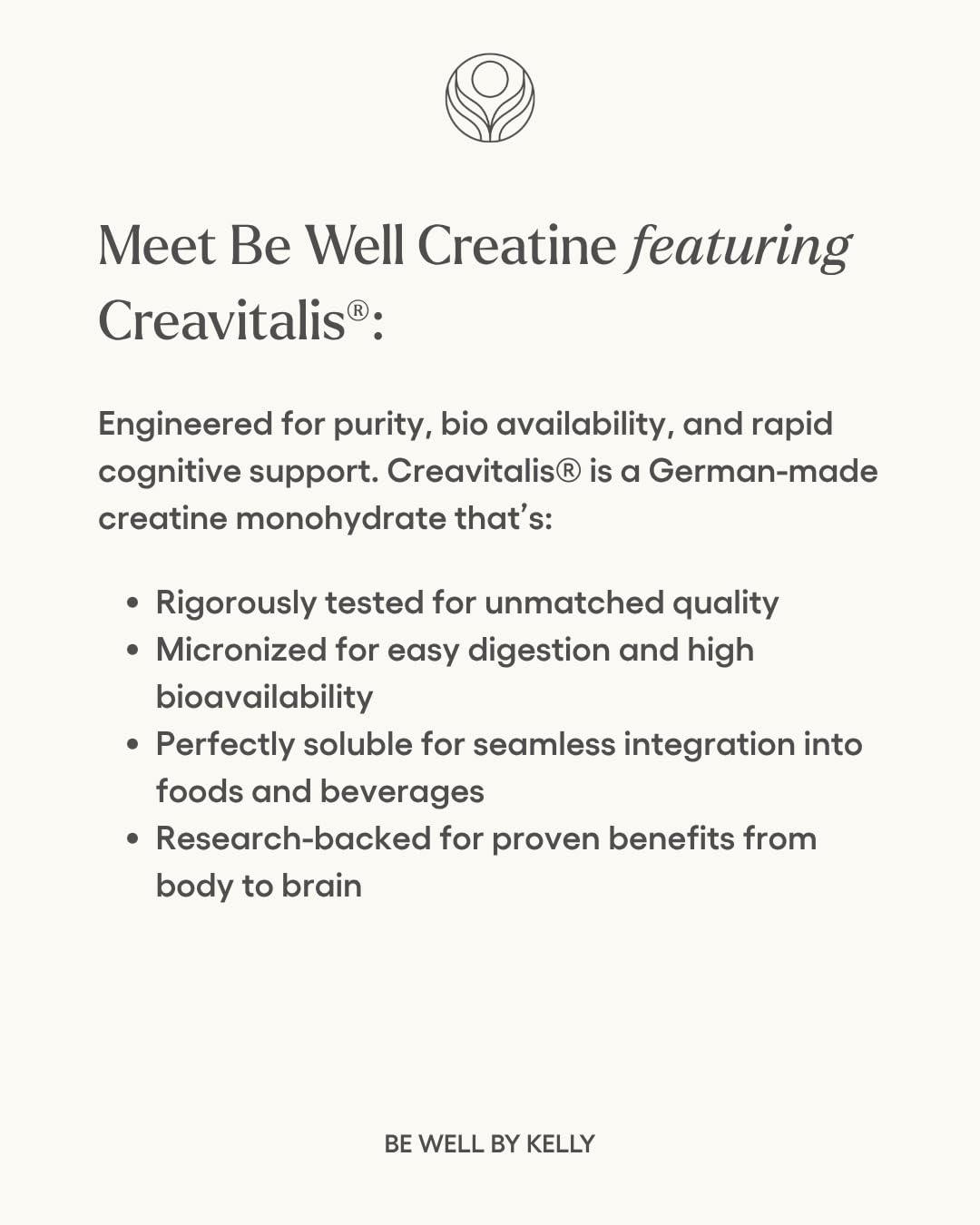 Be Well by Kelly LeVeque Creatine with Creavitalis Powder, 15.873