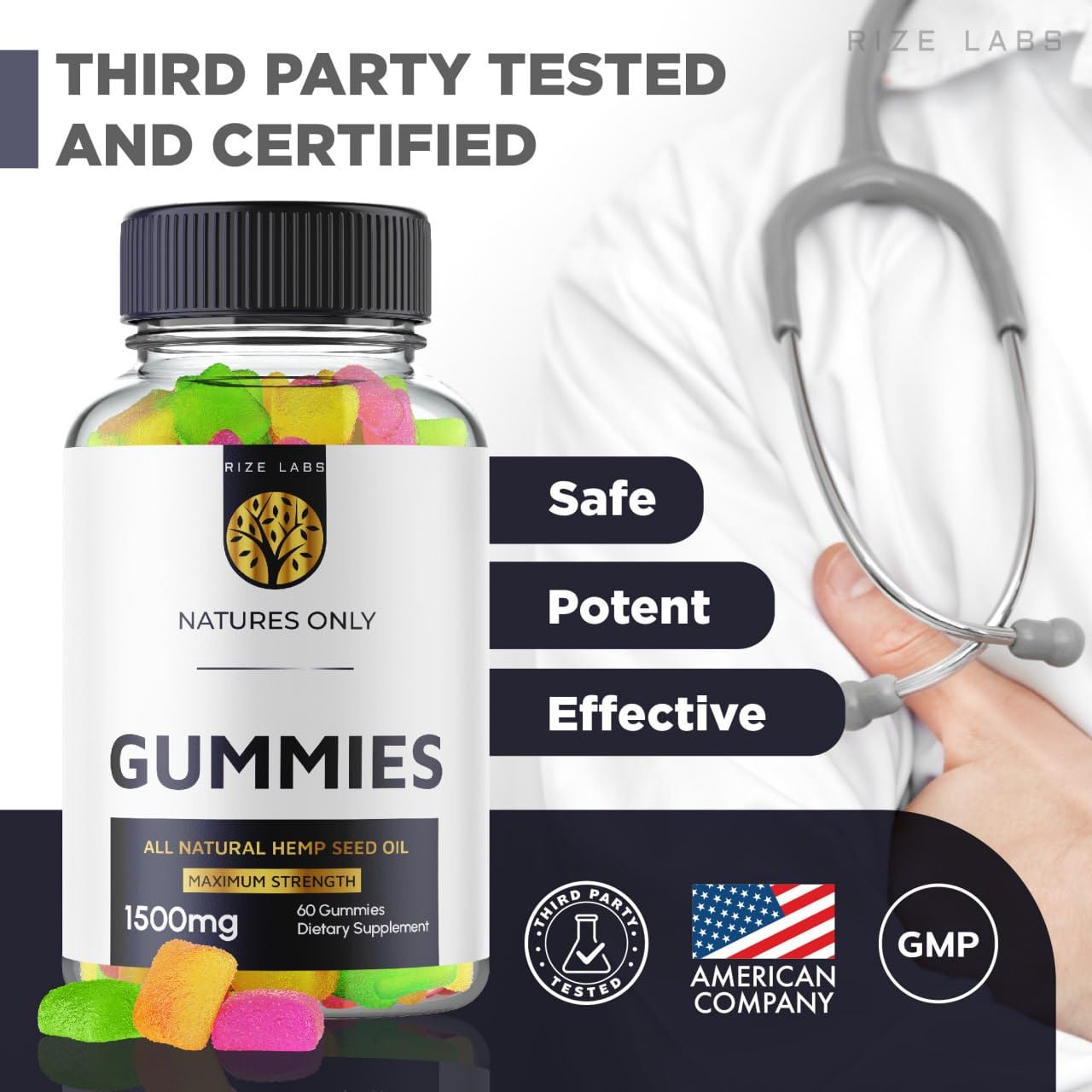 Rize Labs Natures Only Gummies 120 Gummies