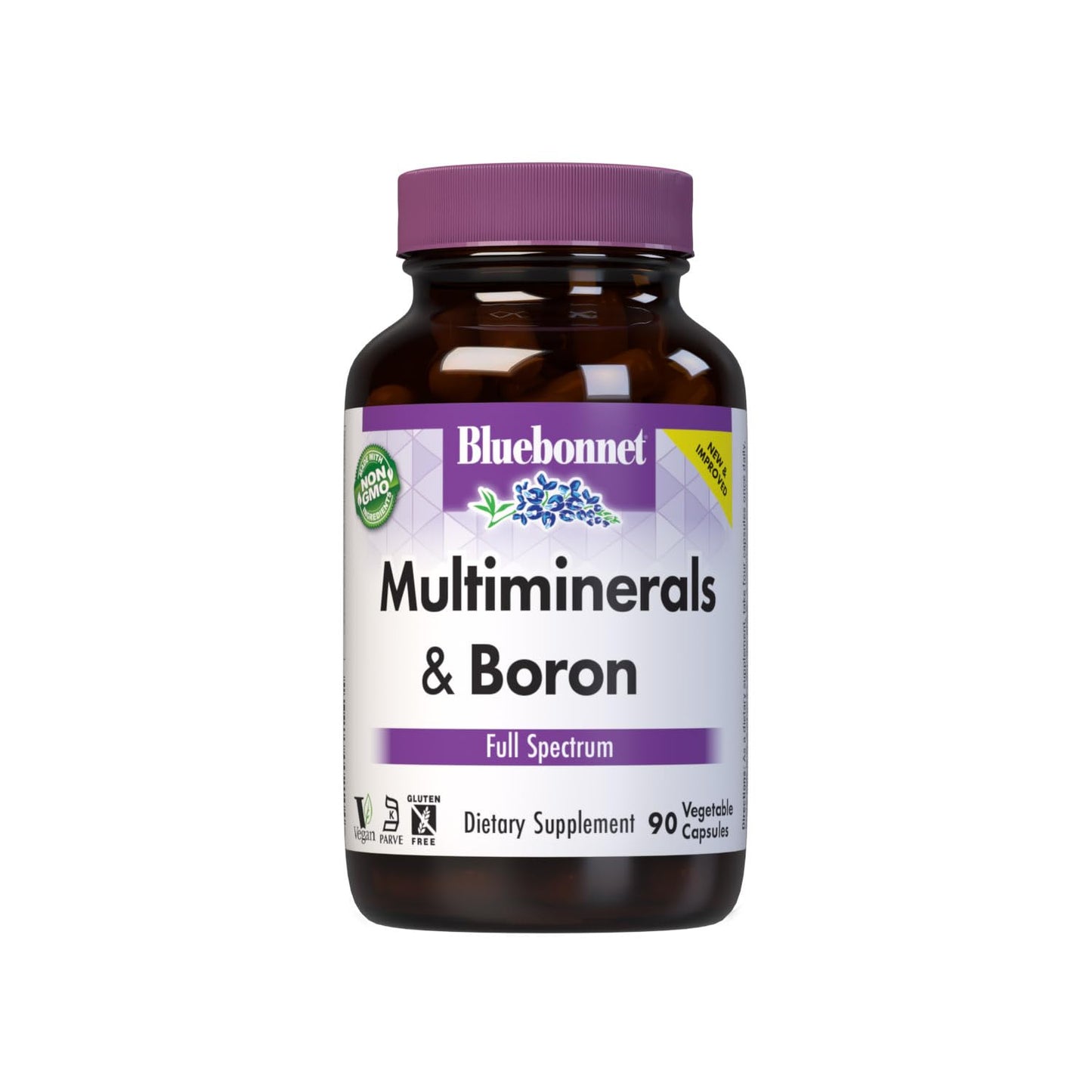 BlueBonnet Multi Minerals Plus Boron Vegetarian Capsules, 90 Count