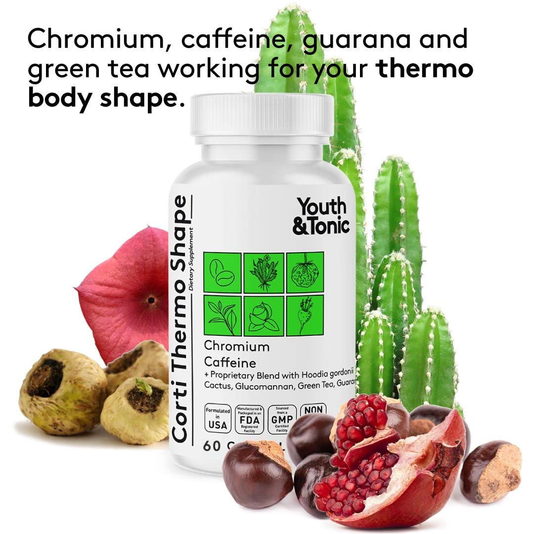 Youth & Tonic Weight Loss Pills for Women & Men, Energy & Caffeine Pills Capsule, 60 Count