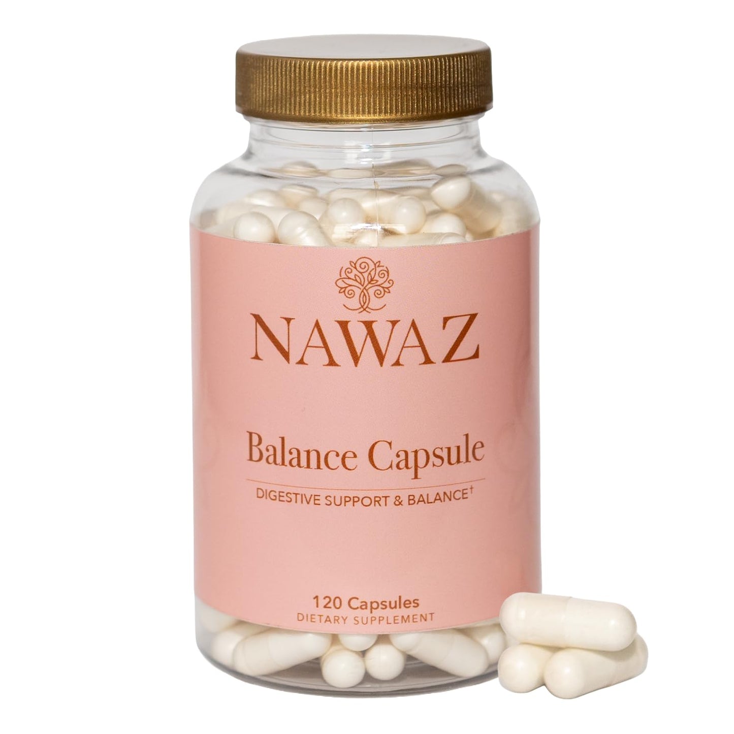 NAWAZ Wellness Balance Capsules Sodium Bicarbonate 650mg Delayed Release, 120 Capsules