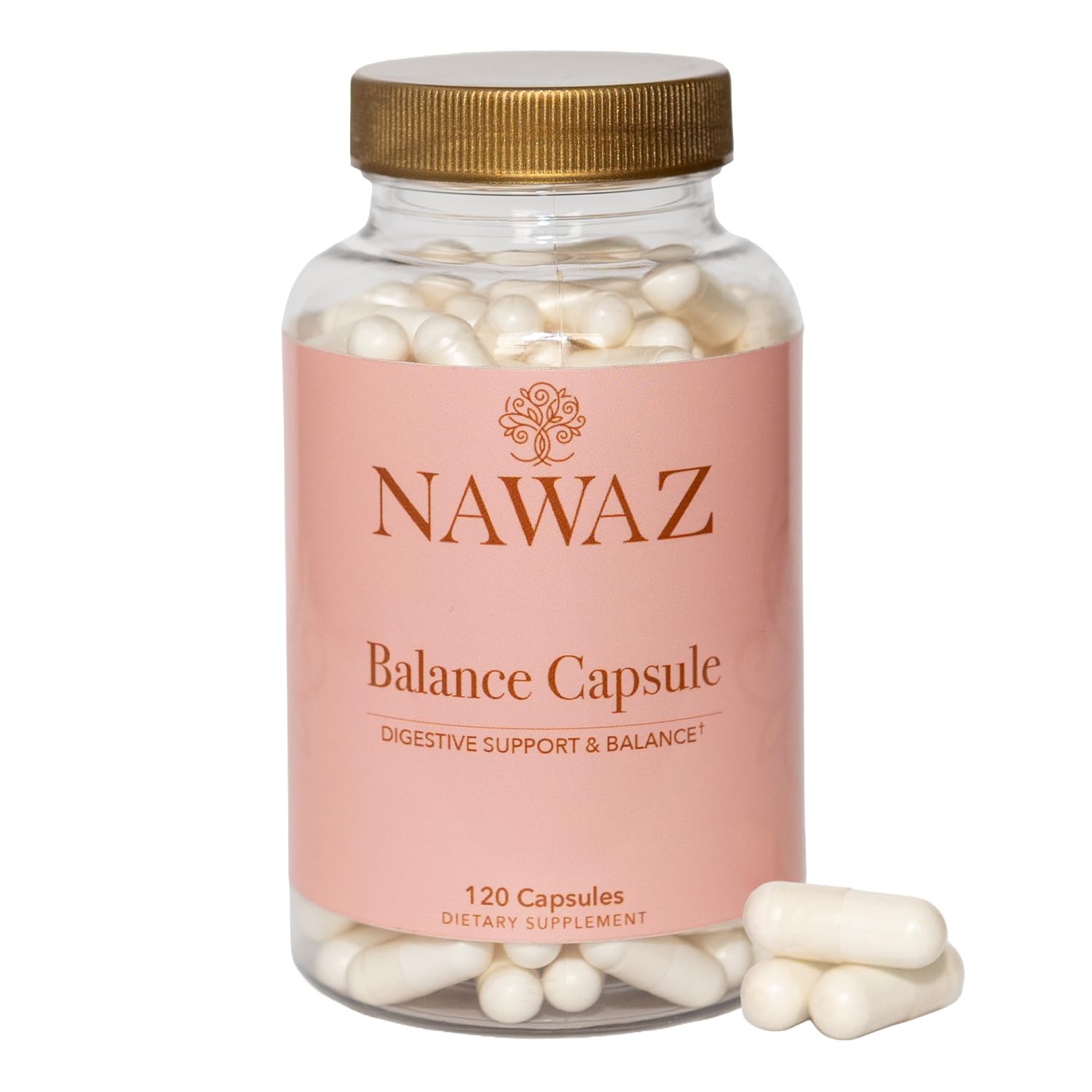 NAWAZ Wellness Balance Capsules Sodium Bicarbonate 650mg Delayed Release, 120 Capsules