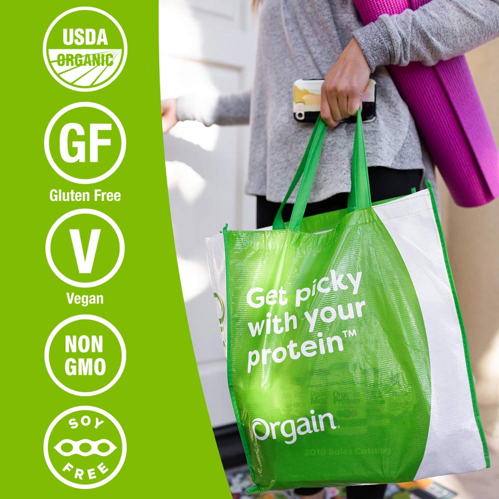 Orgain Organic Vegan Protein Powder Travel Packs Vanilla Bean and Chocolate Fudge, 20 Packets