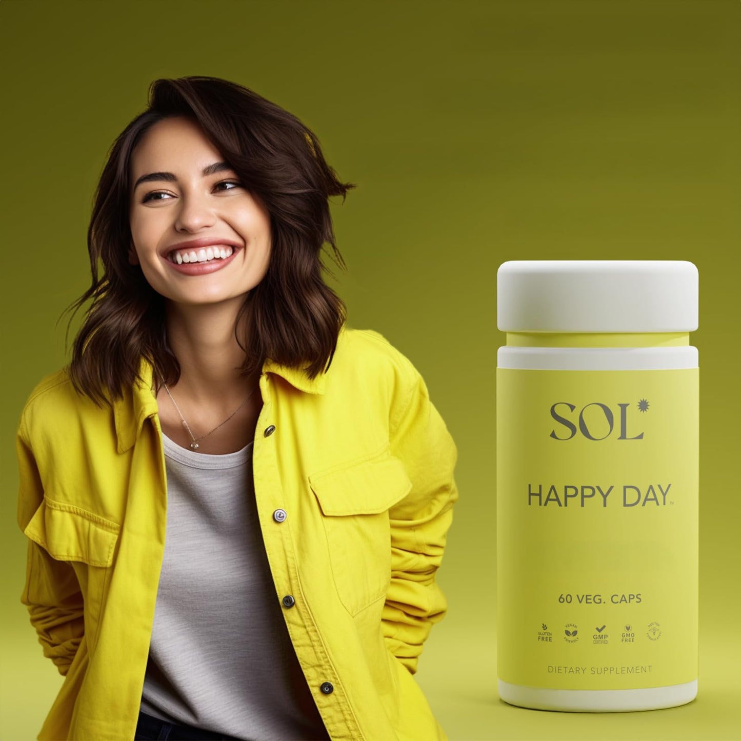 Sol Nutrition Happy Day Supplement Capsules 60 Count