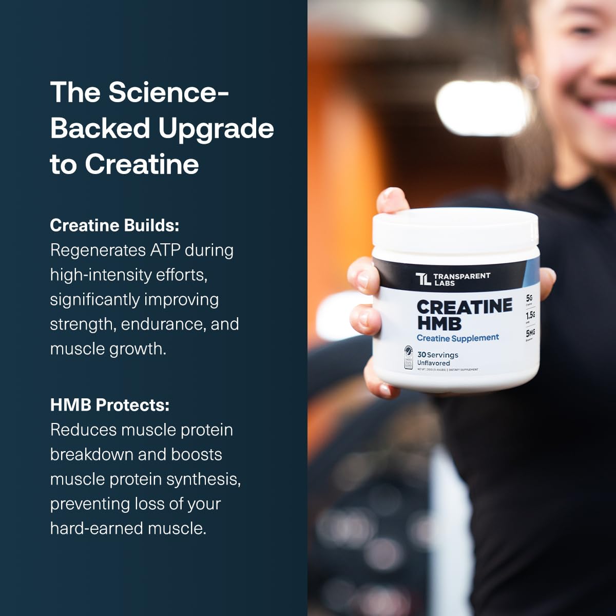 Transparent Labs Creatine HMB Creatine Monohydrate Powder, 30 Servings