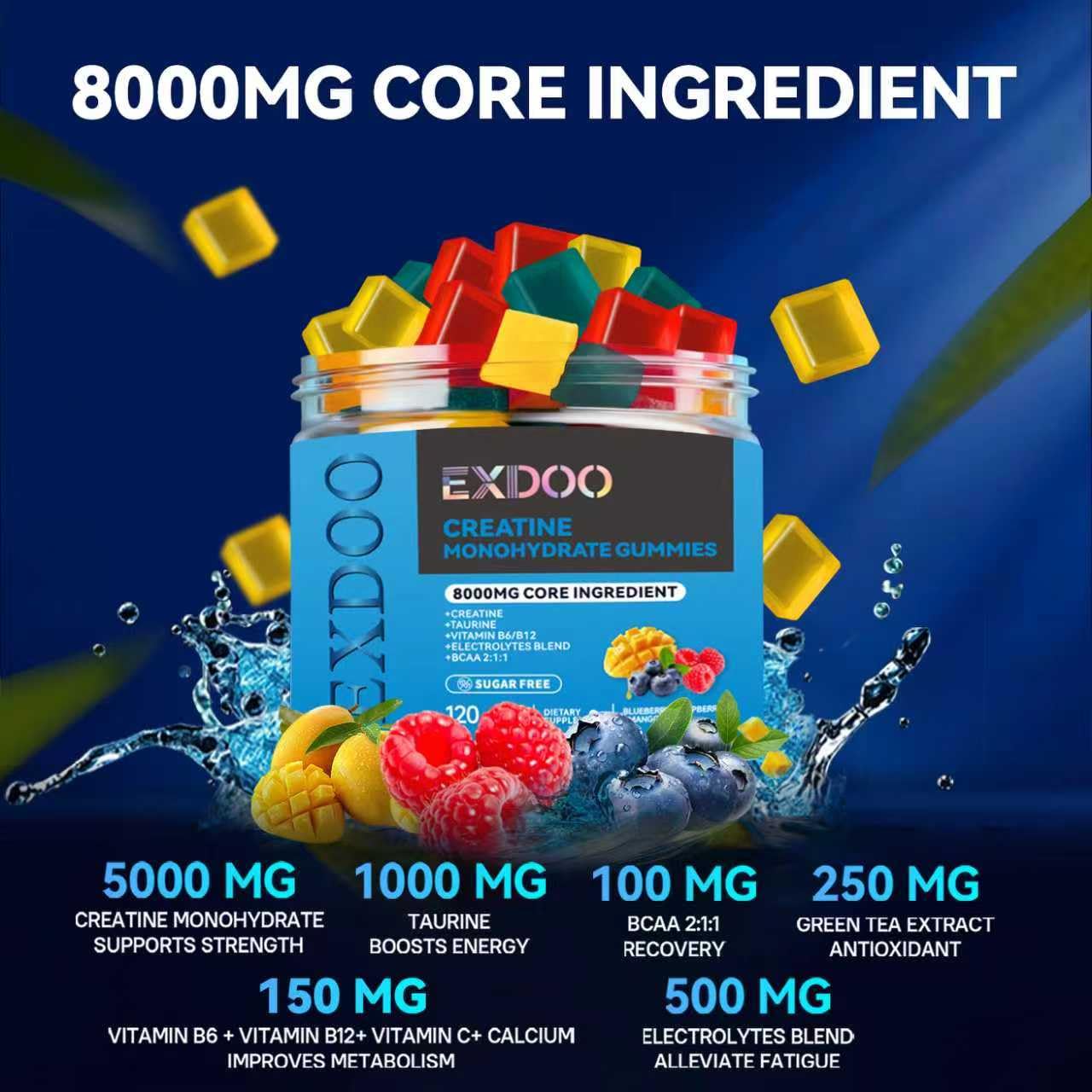 Exdoo Creatine Monohydrate Gummies 120 Count