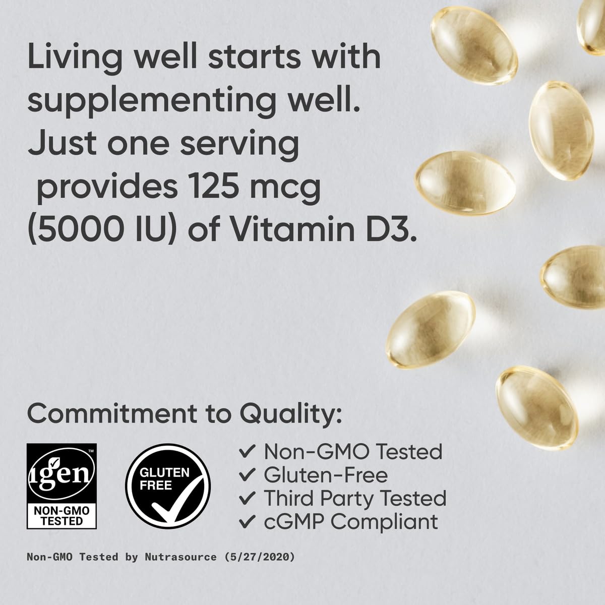Sports Research Vitamin D3 5000 IU with Coconut MCT Oil Softgels 360