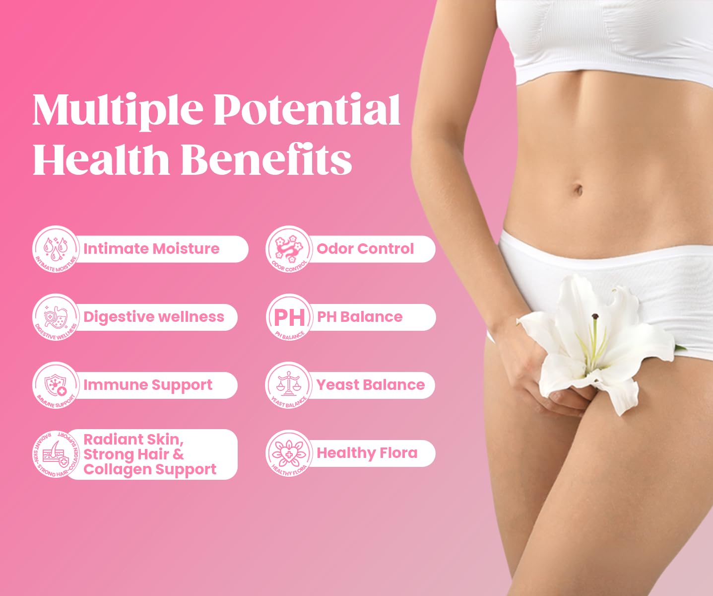 LUNIORA 16-in-1 Vaginal Probiotic Gummies - Berry Feminine Balance, 10B CFU Probiotics, Cranberry, Prebiotic Fiber & Collagen - Vaginal Health & pH Balance Support, 60 Gummies