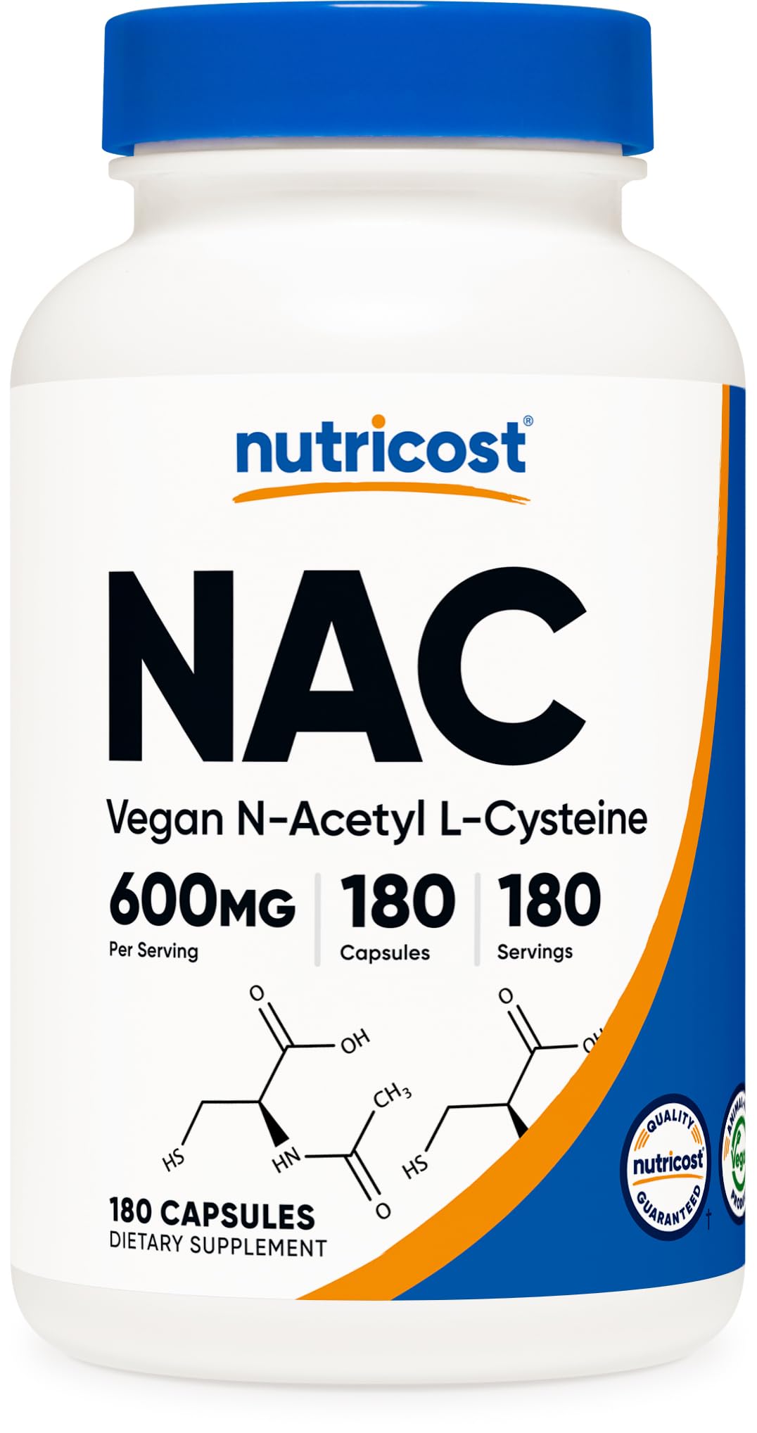 Nutricost N-Acetyl L-Cysteine (NAC) 600mg Capsule, 180 Capsules