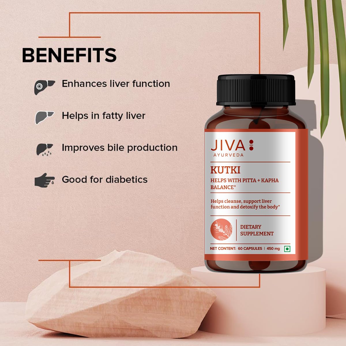 Jiva Ayurveda Kutki Capsules, 60 Count