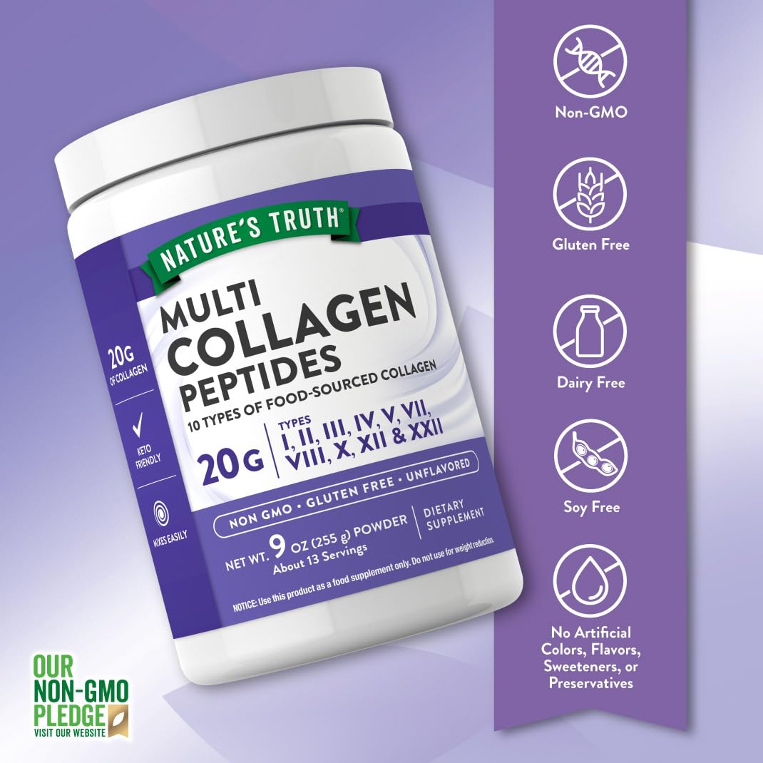 Nature's Truth Multi Collagen Peptide Complex Powder, 9 Ounce
