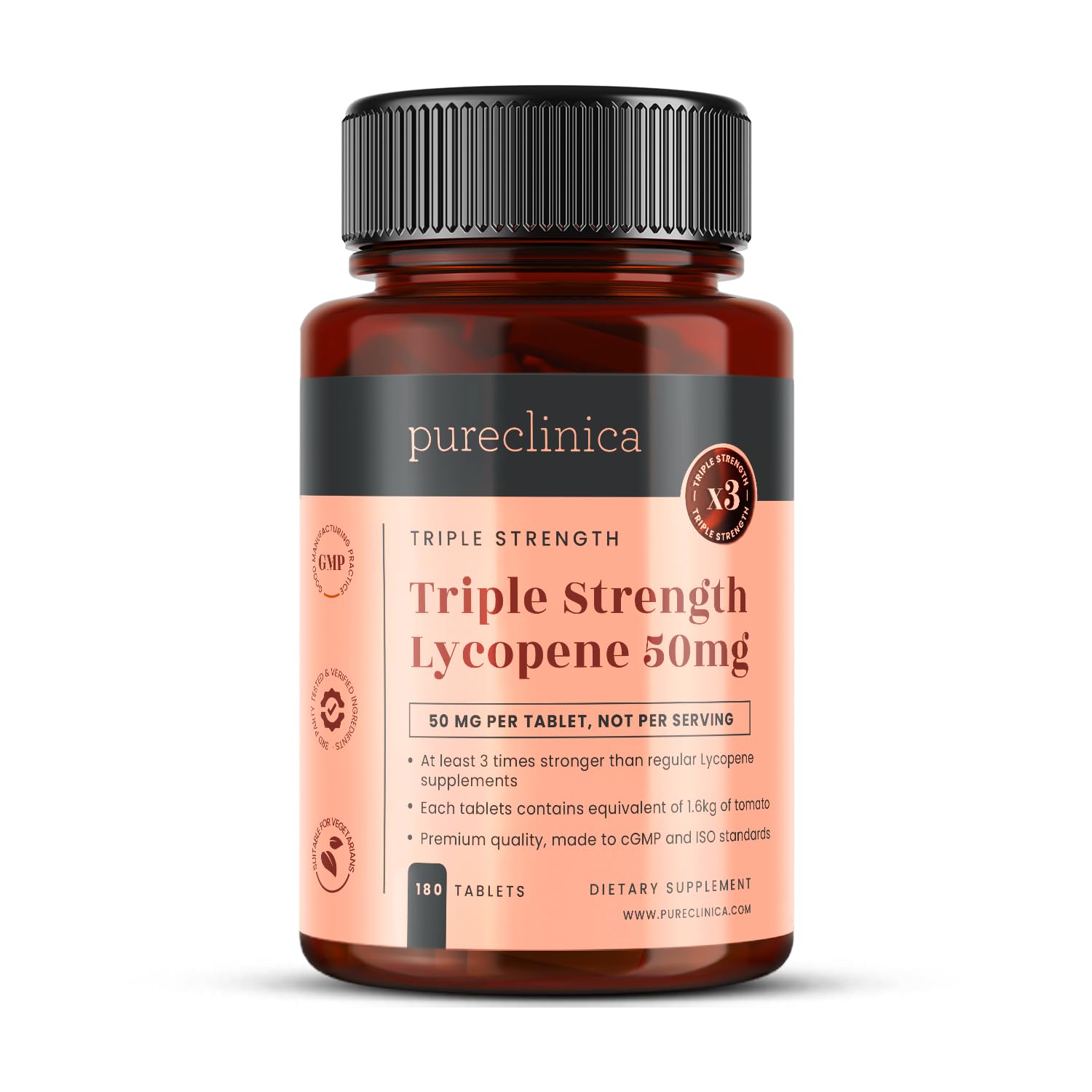 pureclinica Lycopene 50mg, 180 Tablets