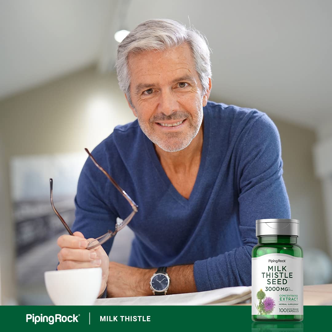 Piping Rock Milk Thistle Supplement 3000 mg Capsule, 100 Count