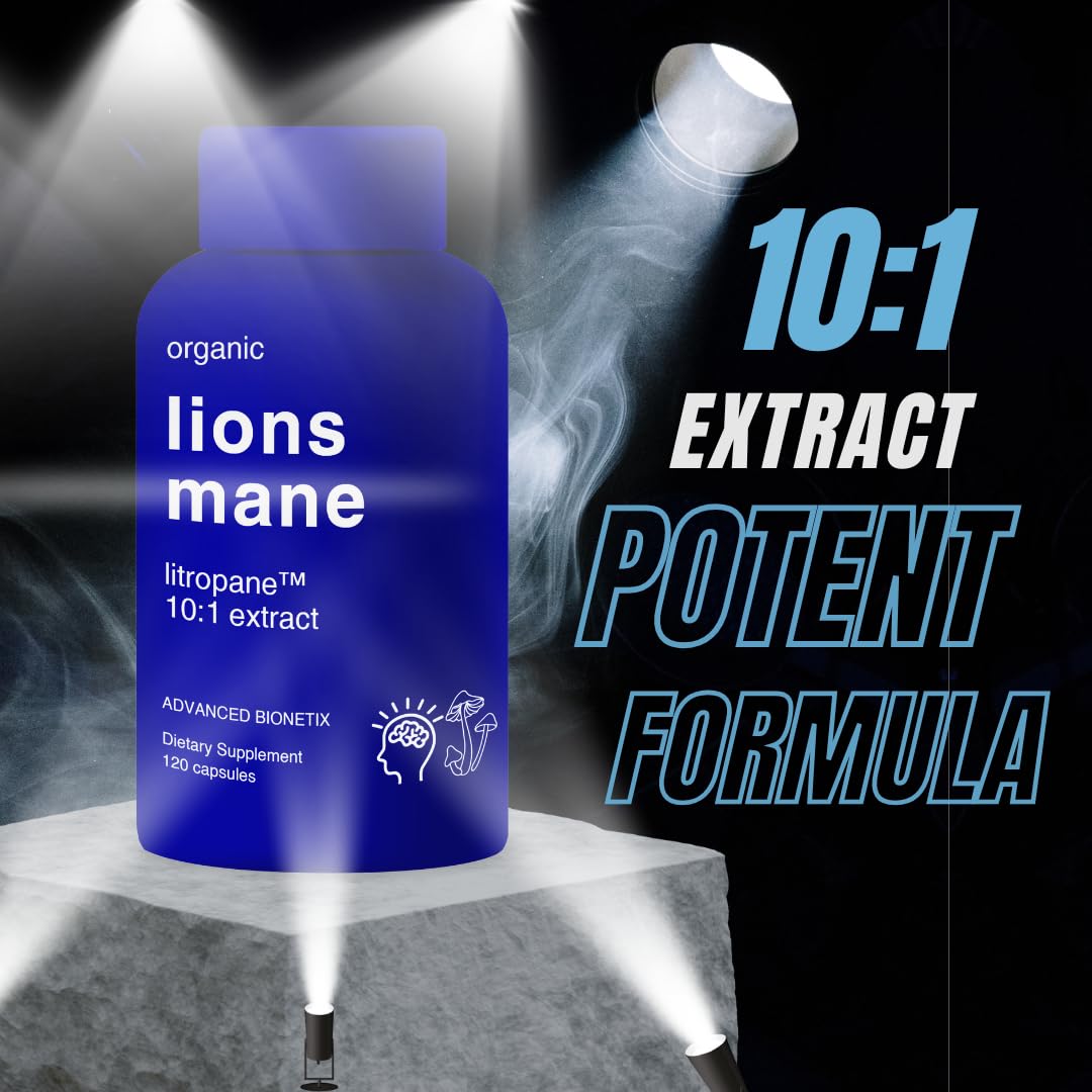 Advanced Bionetix Organic Lions Mane Supplement Capsules 120