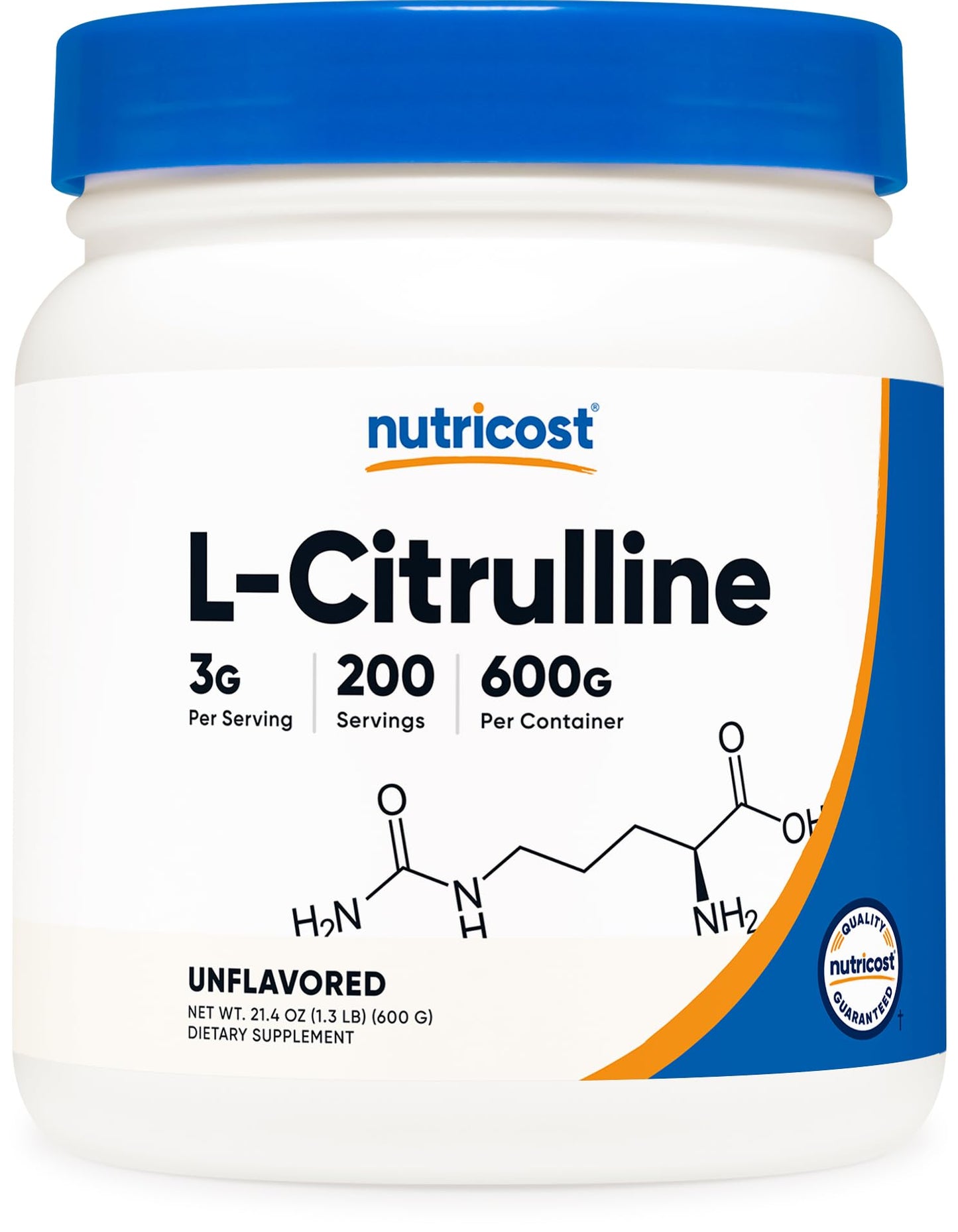 Nutricost Pure L-Citrulline (Base) Powder, 1.32 Pound