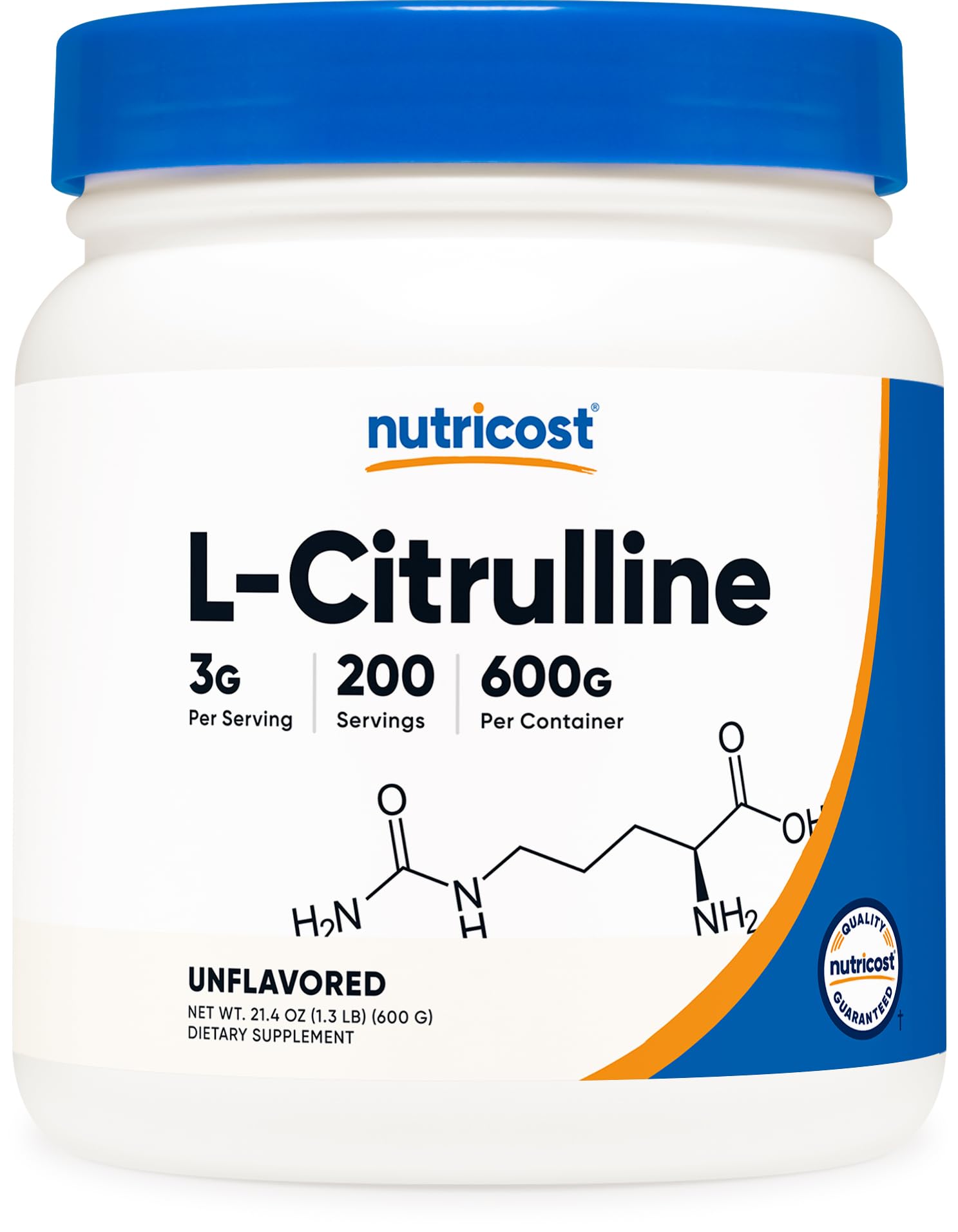 Nutricost Pure L-Citrulline (Base) Powder, 1.32 Pound