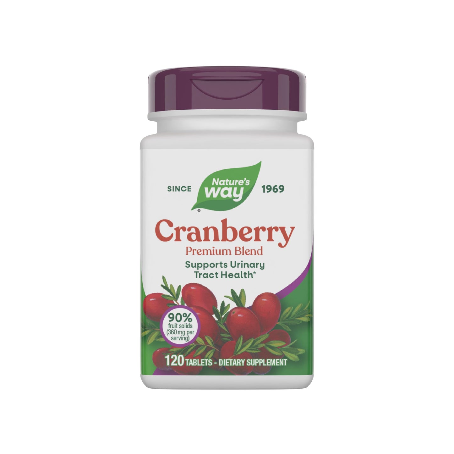 Nature's Way Premium Potency Standardized Cranberry 90% Fruit Solids 120 Tablets