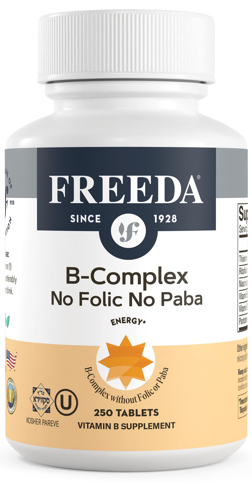 FREEDA Super B-Complex Vitamin Supplement, 250 Tablets