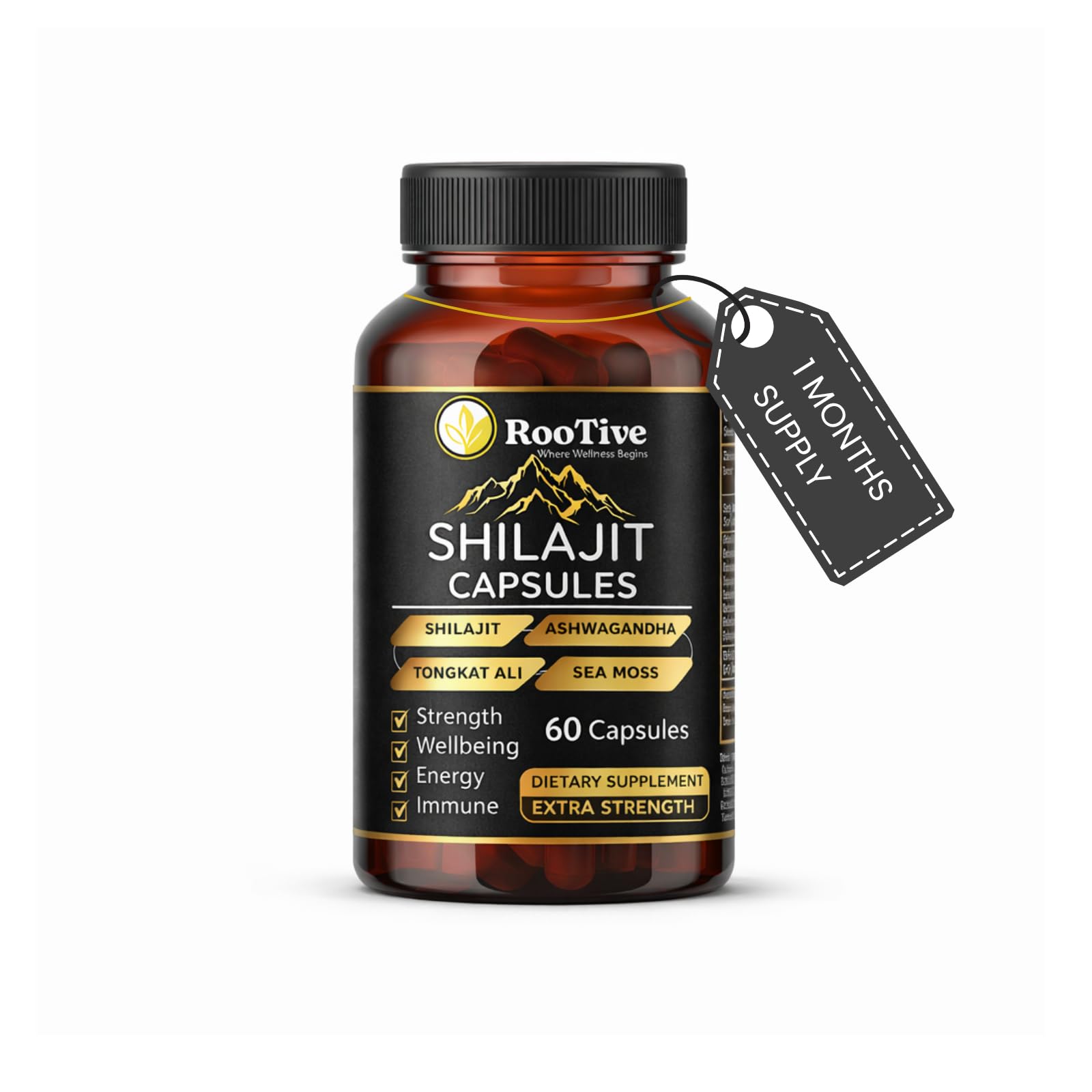 ROOTIVE Steel Power Testosterone Booster for Men Capsule 60 Count