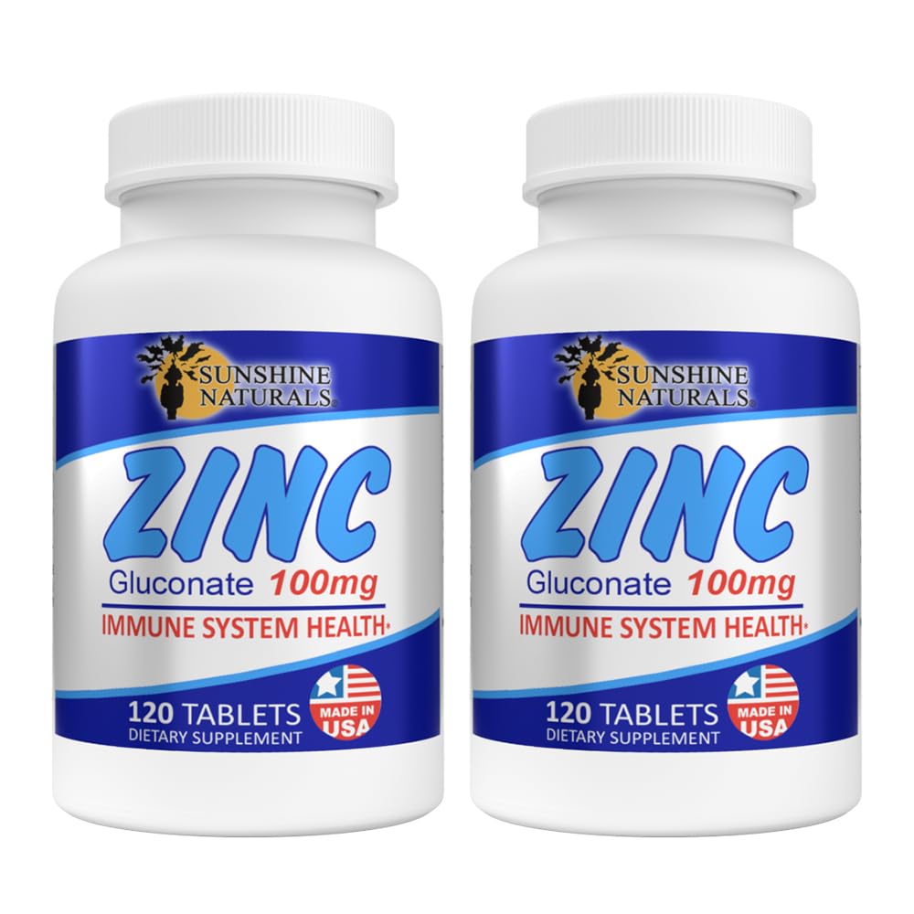 Sunshine Naturals Zinc Gluconate Mineral Supplement 240 Tablets