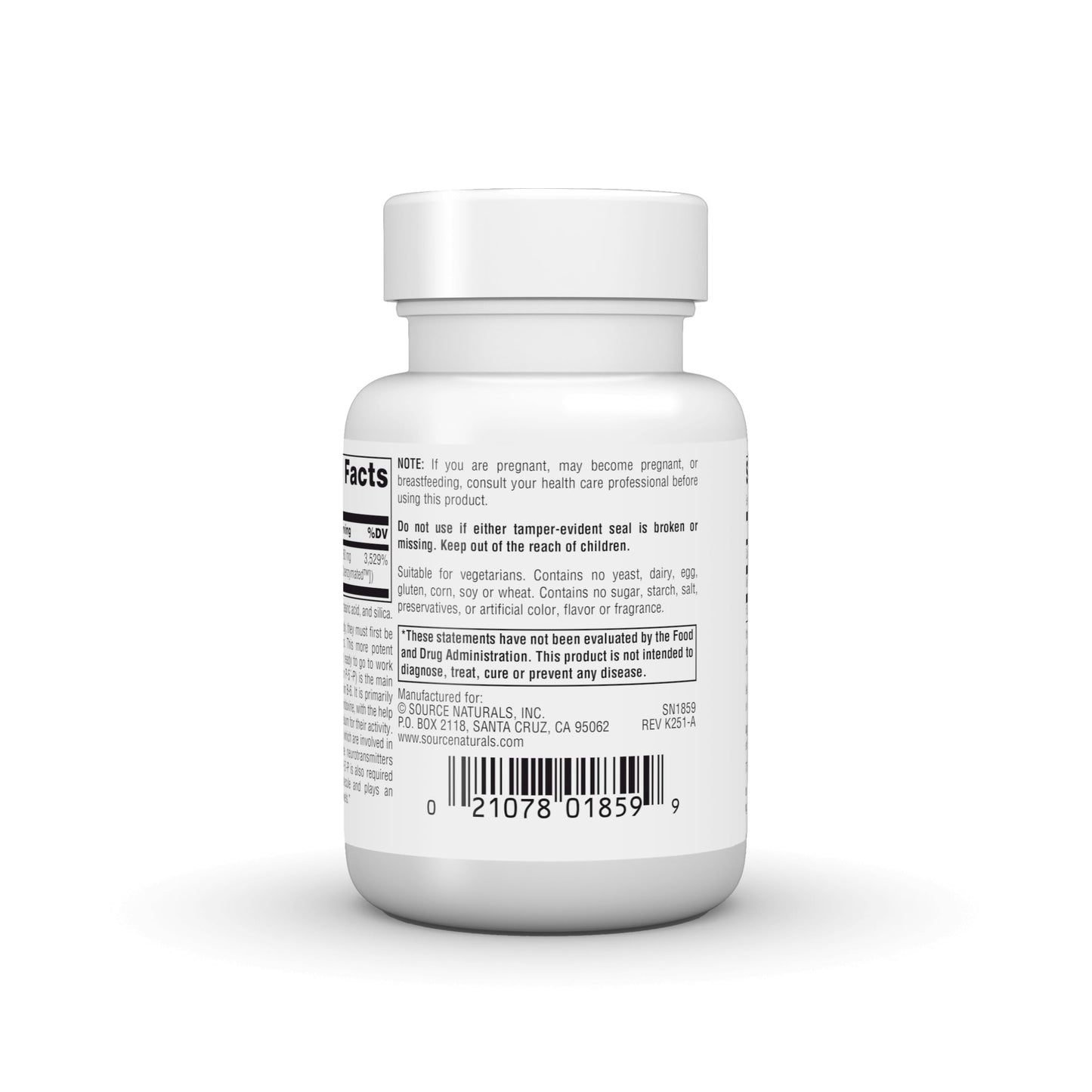 Source Naturals Coenzymated B-6, P-5´-P (Pyridoxal-5'-Phosphate) 100 mg Tablet, 30 Tablets