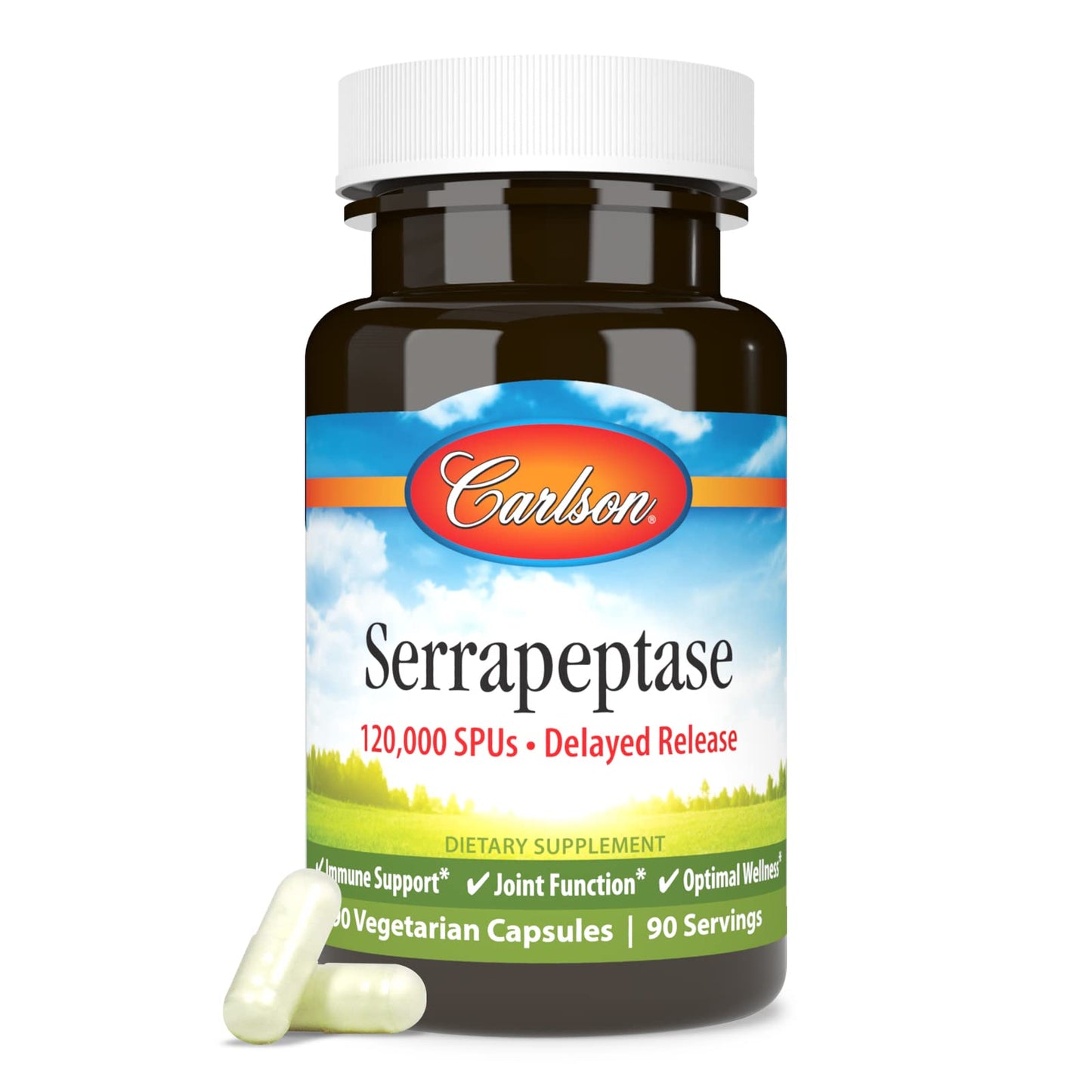 Carlson Serrapeptase 120000 SPUs Delayed Release Capsule, 90 Count