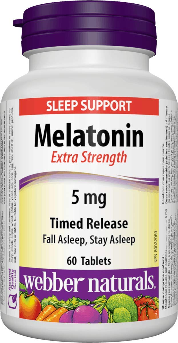 Webber Naturals Melatonin Easy Dissolve 5 mg, 60 Tablets