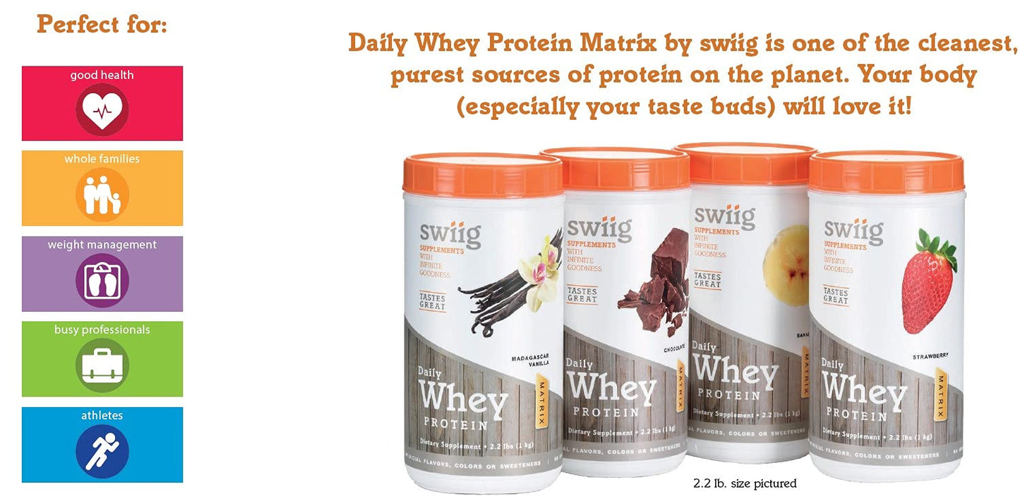 swiig Premium Daily Whey Matrix Powder Vanilla 35.2 oz