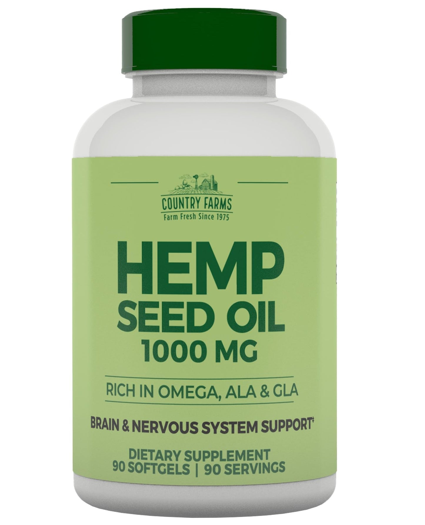 Country Farms Hemp Seed Oil 1000mg Softgel 90 Count