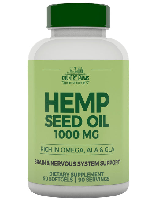 Country Farms Hemp Seed Oil 1000mg Softgel 90 Count