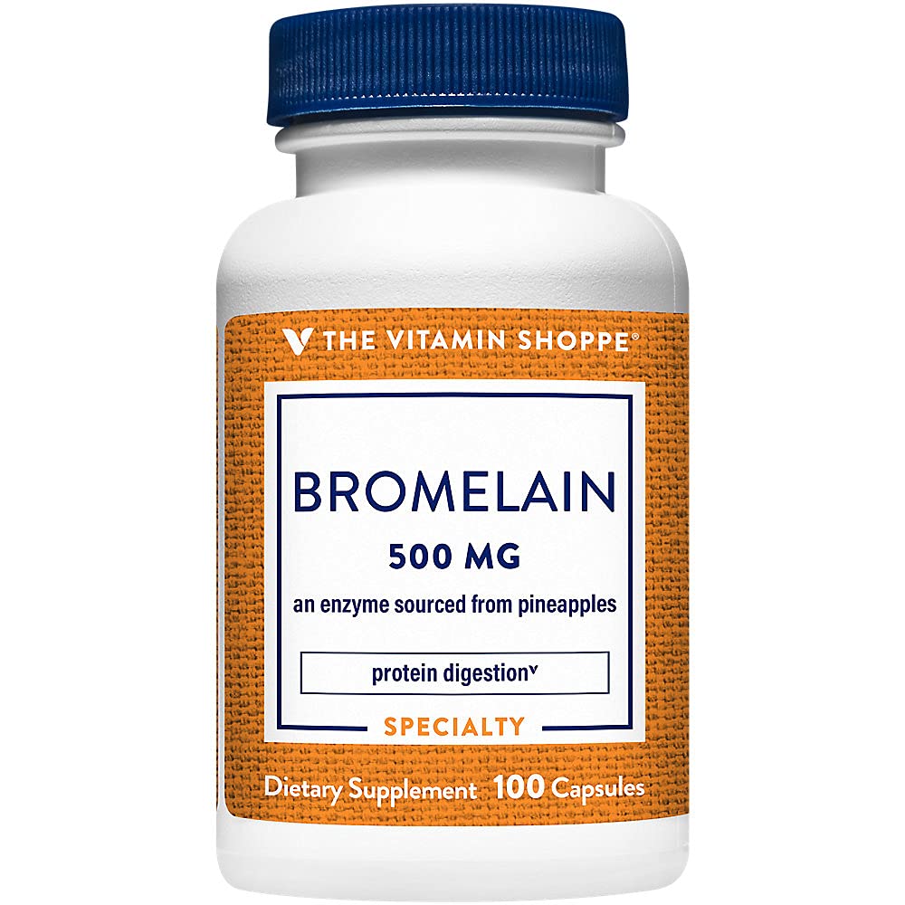 The Vitamin Shoppe Bromelain 500mg 600 GDU Pineapple Enzyme 100 Capsules