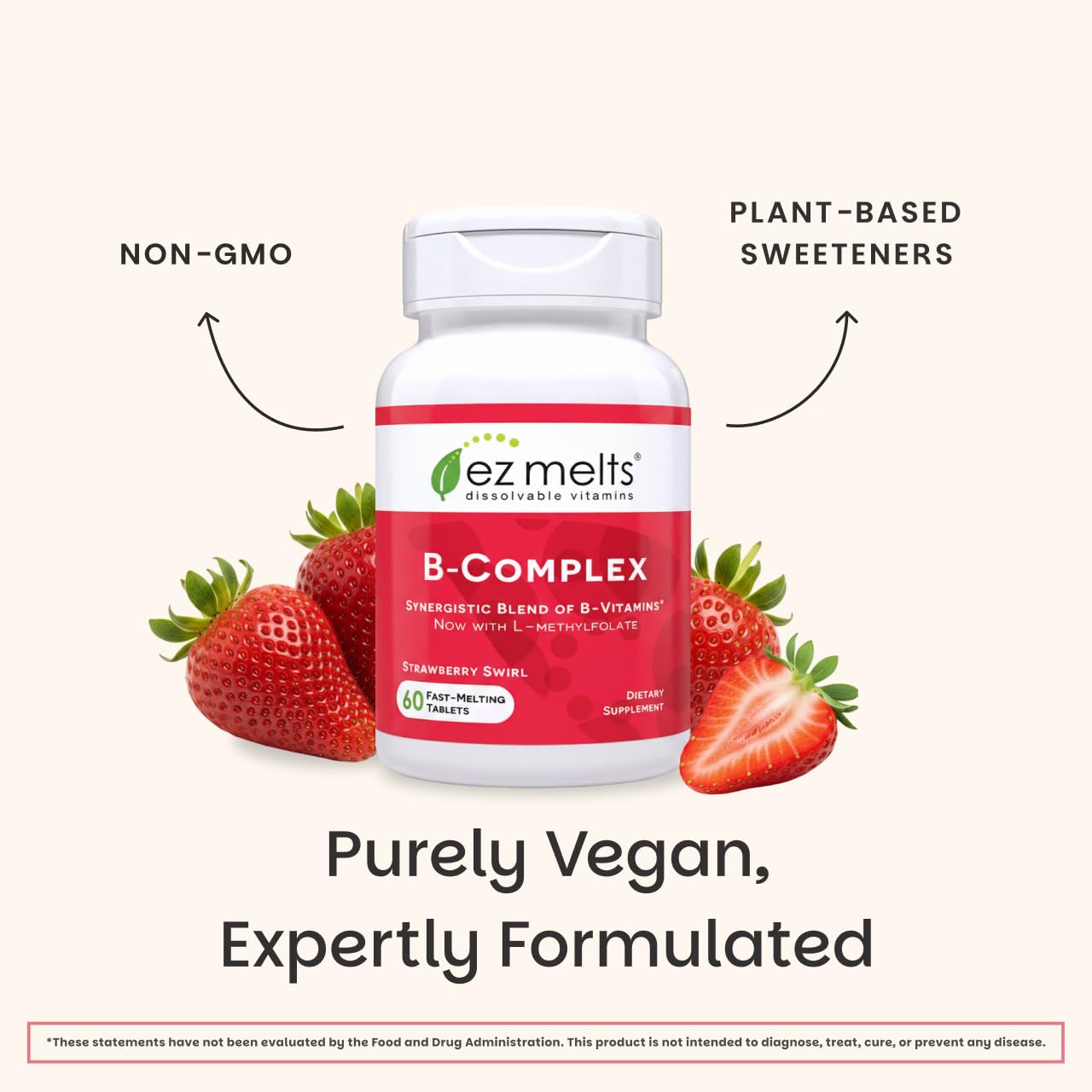 EZ Melts Dissolvable B-Complex 60 Tablets