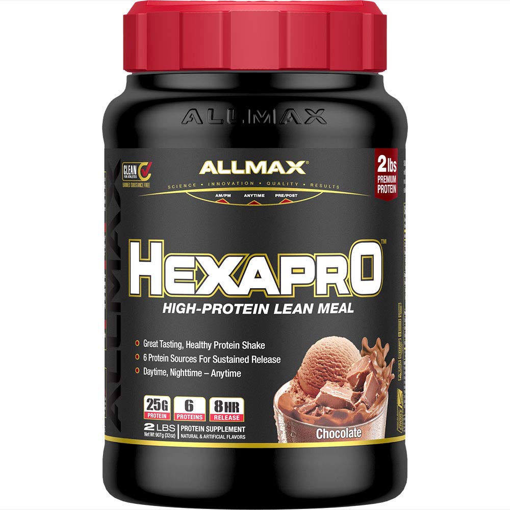 ALLMAX HEXAPRO Whey Protein Powder, Chocolate, 2 lb