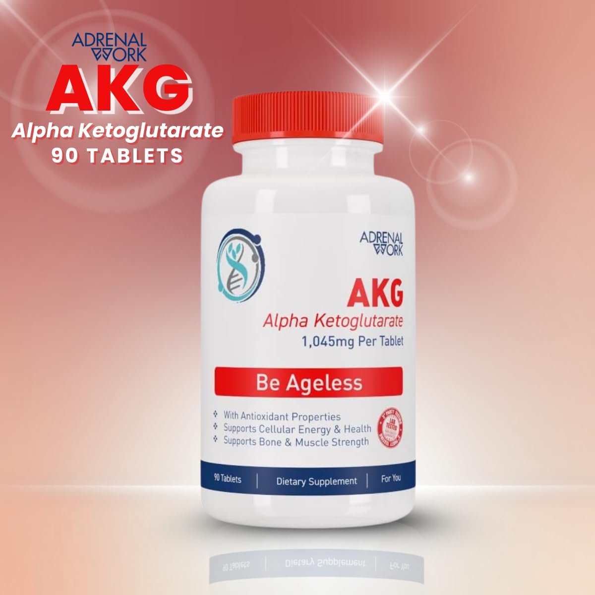Adrenalwork L-Arginine 1000mg + AKG Alpha Ketoglutarate Pre-Workout Tablet, 90 Tablets