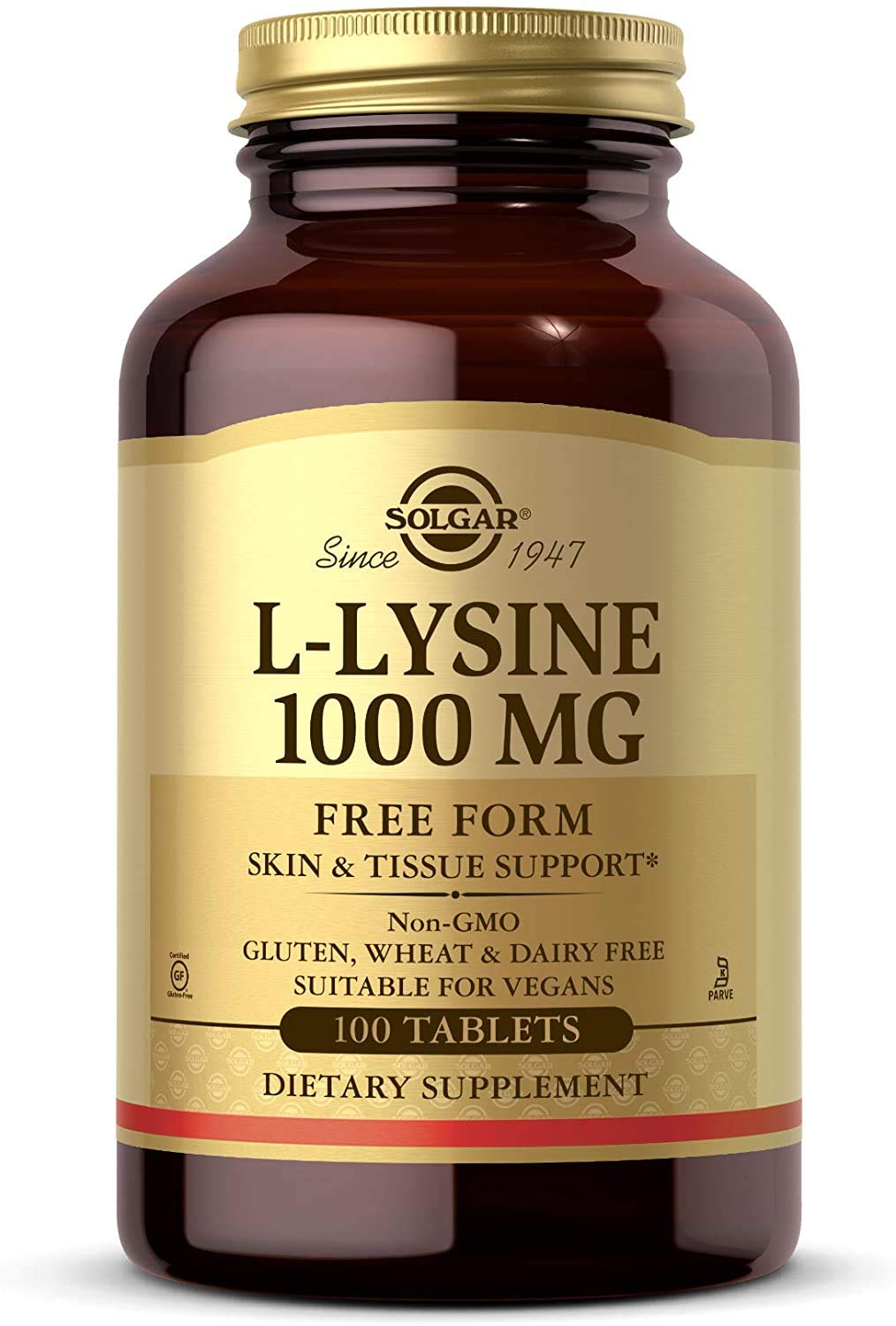 Solgar L-Lysine 1000 mg Tablets, 100 Count