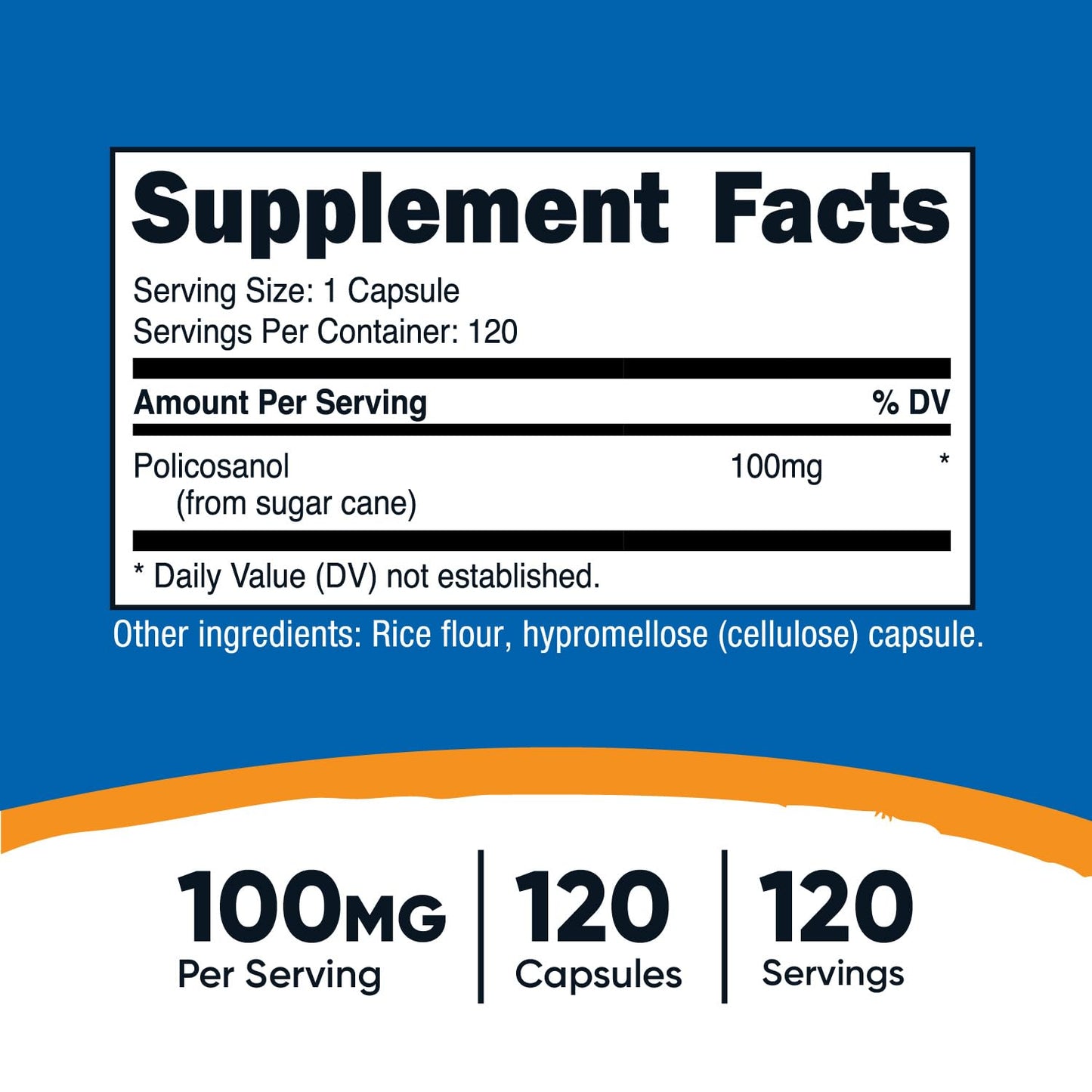Nutricost Policosanol (100mg) 120 Capsules