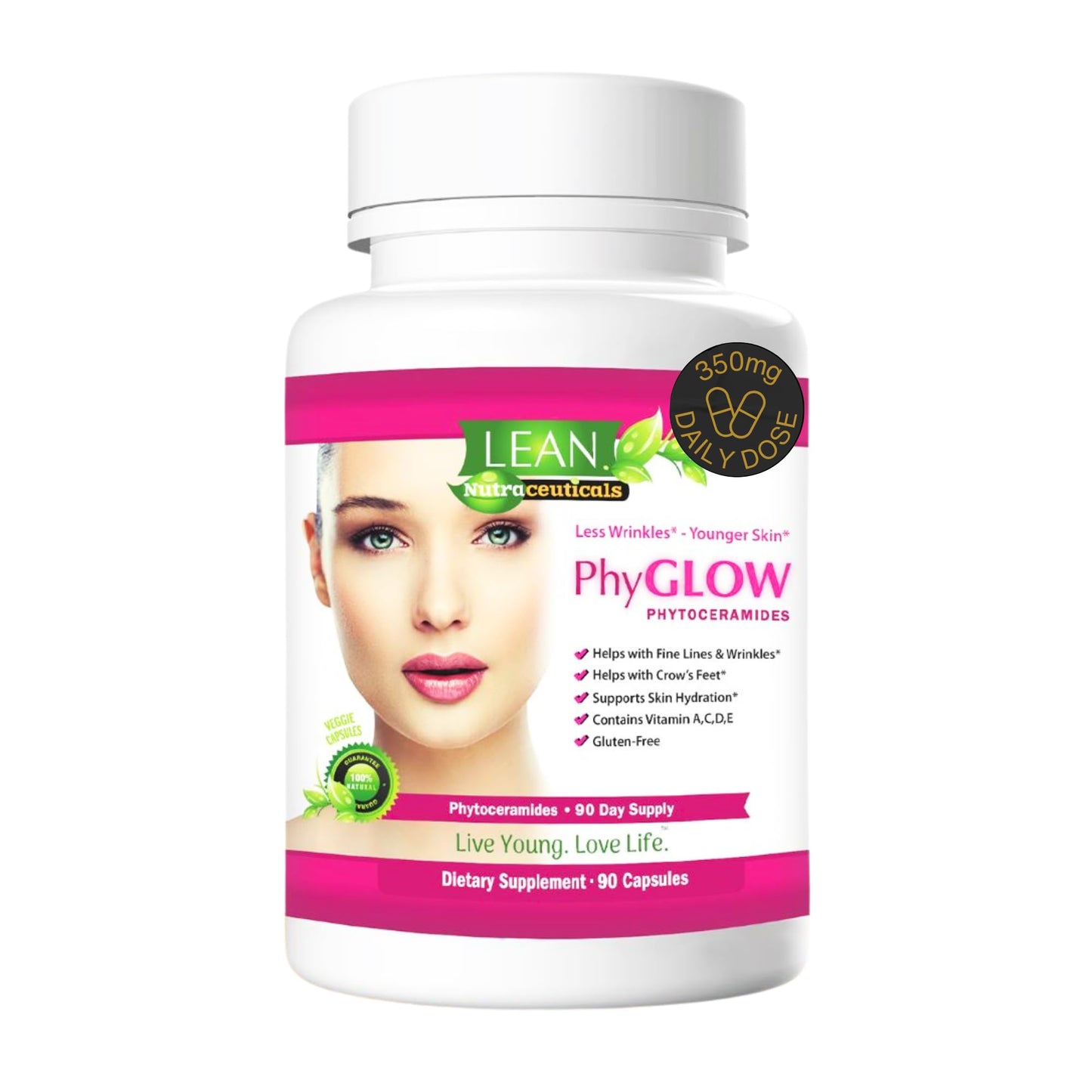 LEAN Nutraceuticals Skin Care Phytoceramides Capsules, 90 Count