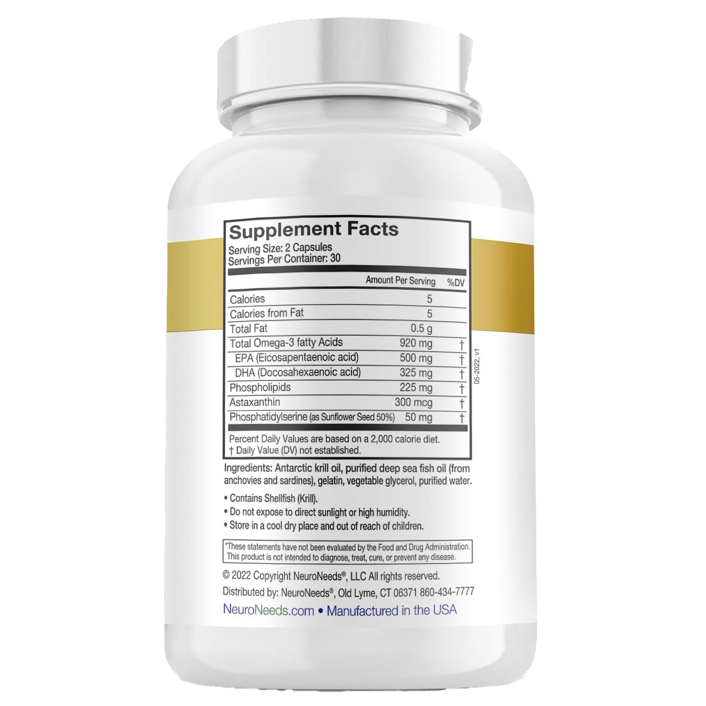 Neuro Needs OmegaNeeds Omega-3 Fish Oil Supplement Softgels 60