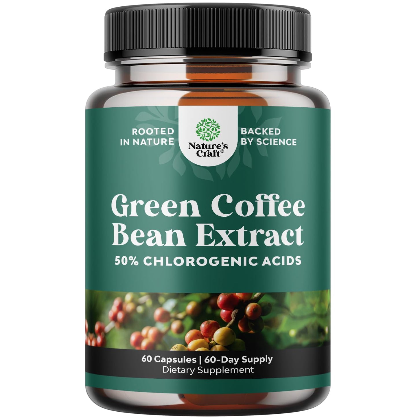 Natures Craft Green Coffee Bean Extract for Metabolism Support Capsules 60 Count