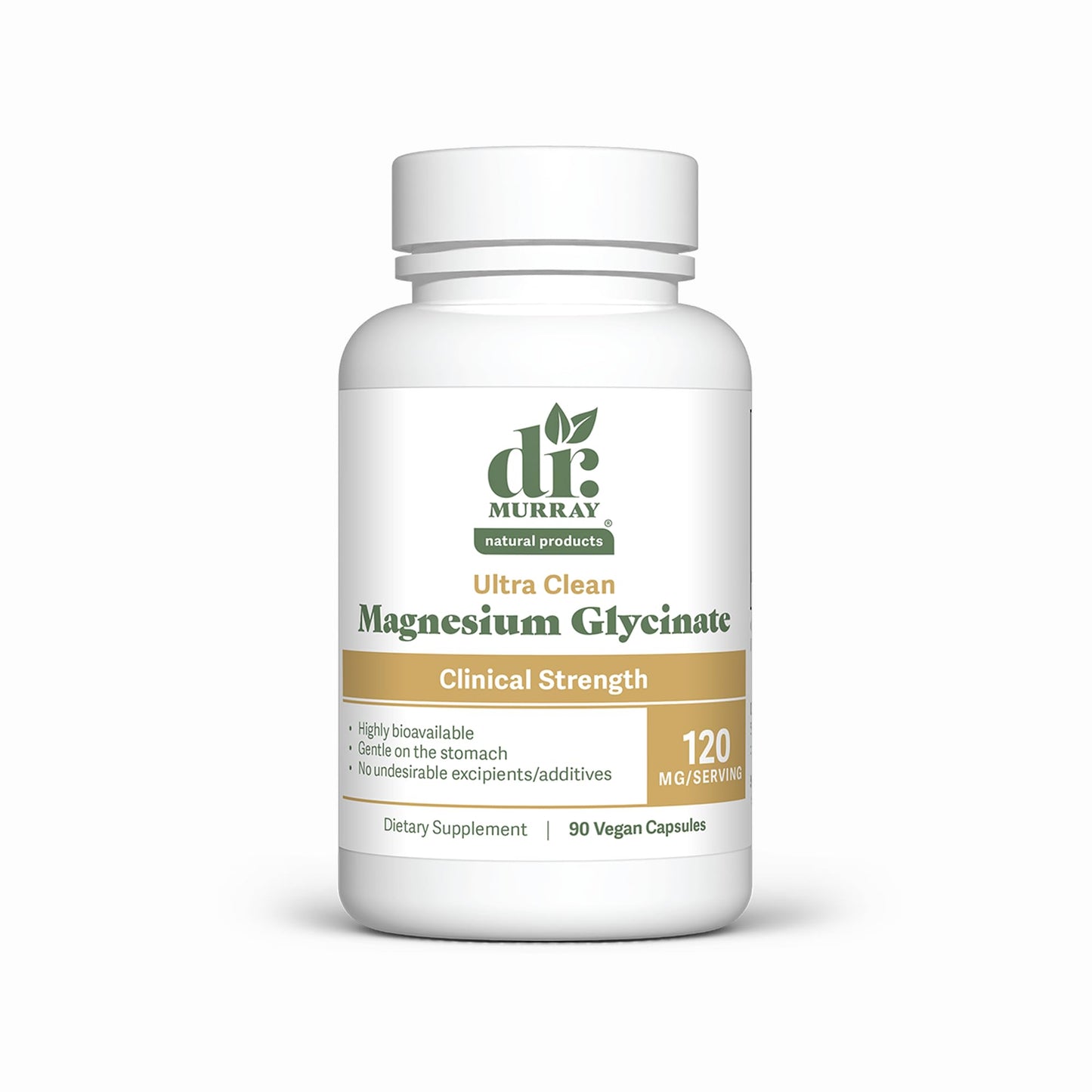 Dr. Murray Natural Products Ultra Clean Magnesium Glycinate 120 mg Capsules, 90 Count