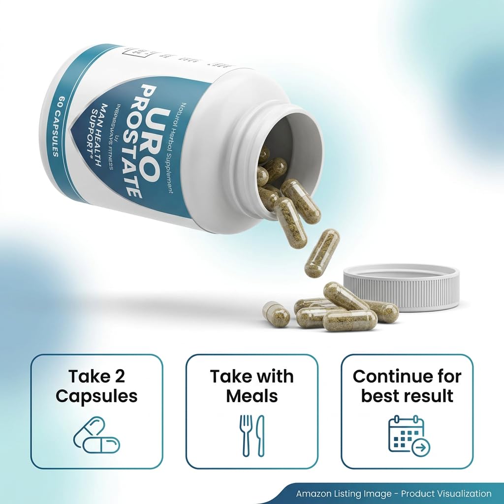 Fitness InspireWays URO Natural Prostate Support for Men 60 Capsules