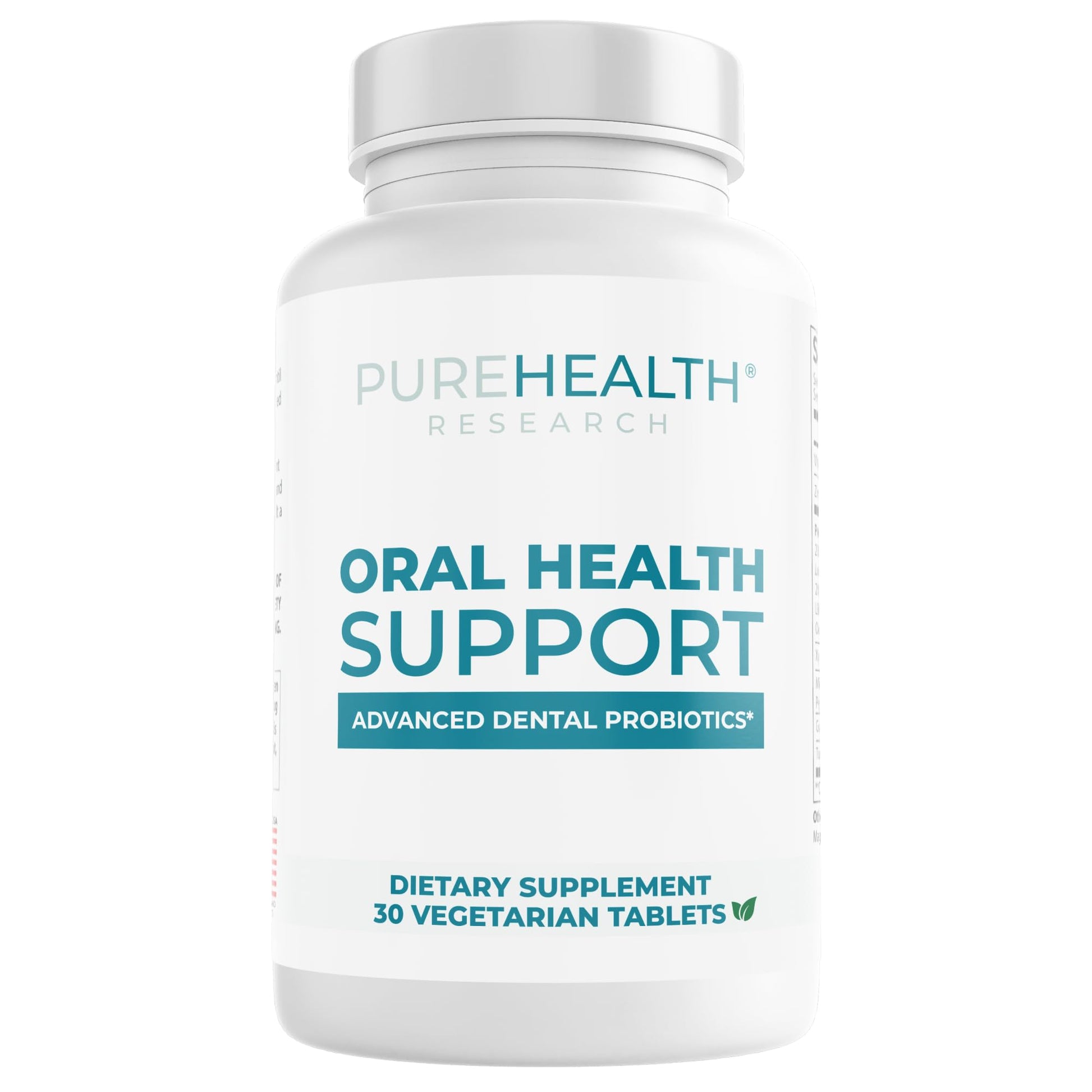 PUREHEALTH RESEARCH Oral Health Support Dental Probiotics Supplement Tablet, 30 Tablets