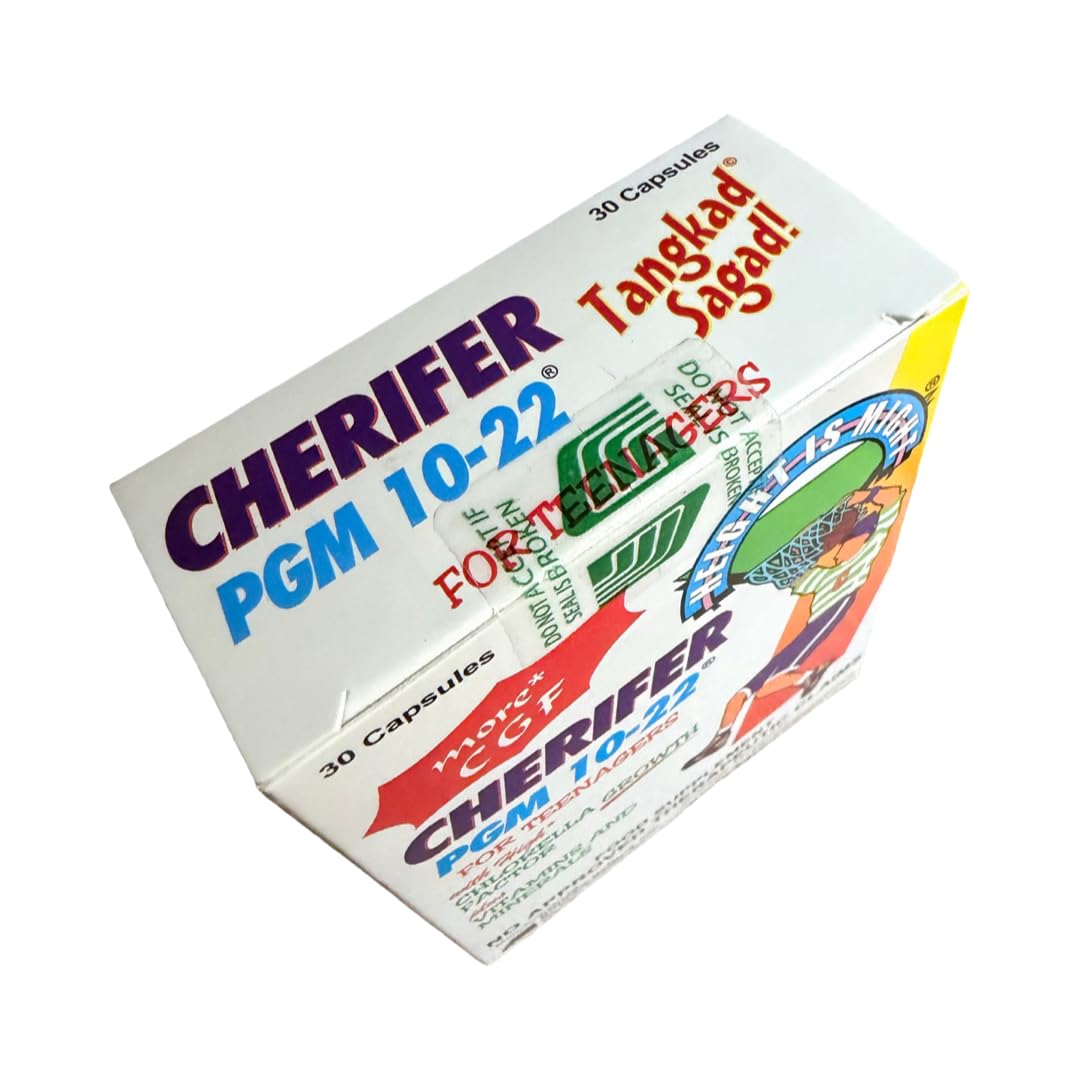 Cherifer PGM 10-22 with Zinc for Teenagers, Chlorella Growth Factor and Taurine, 30 Capsules