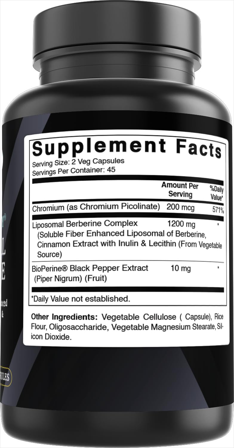 Best Naturals Liposomal Berberine 1200 mg Veg Capsules, 90 Count